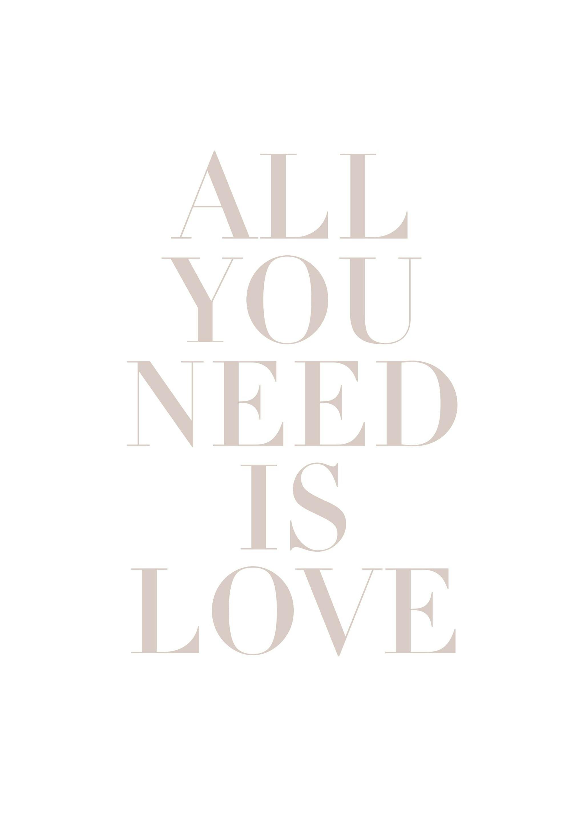 All You Need is Love Plakat (50x70 cm) - Poster Store