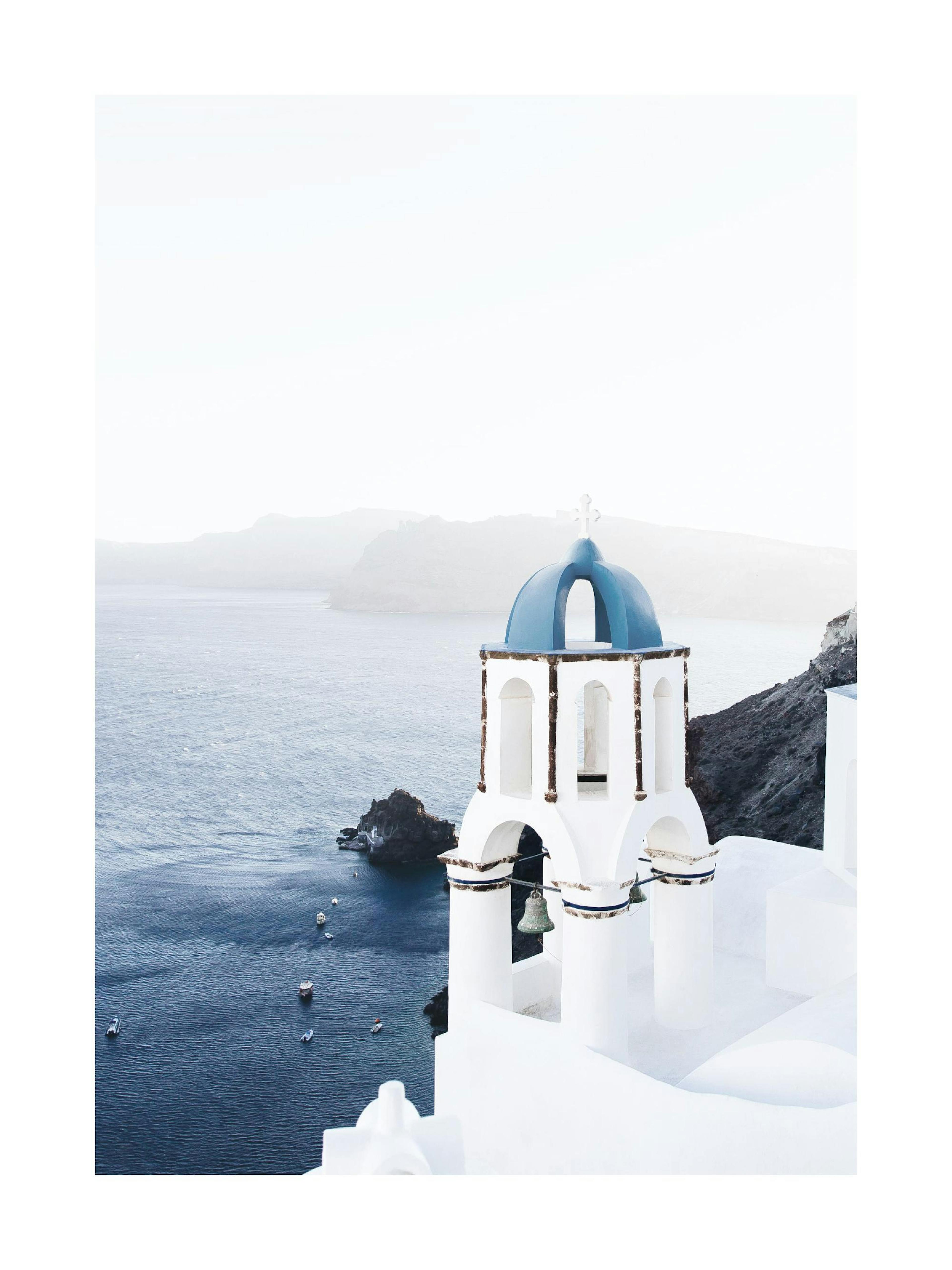 Santorini Bell Tower Poster thumbnail