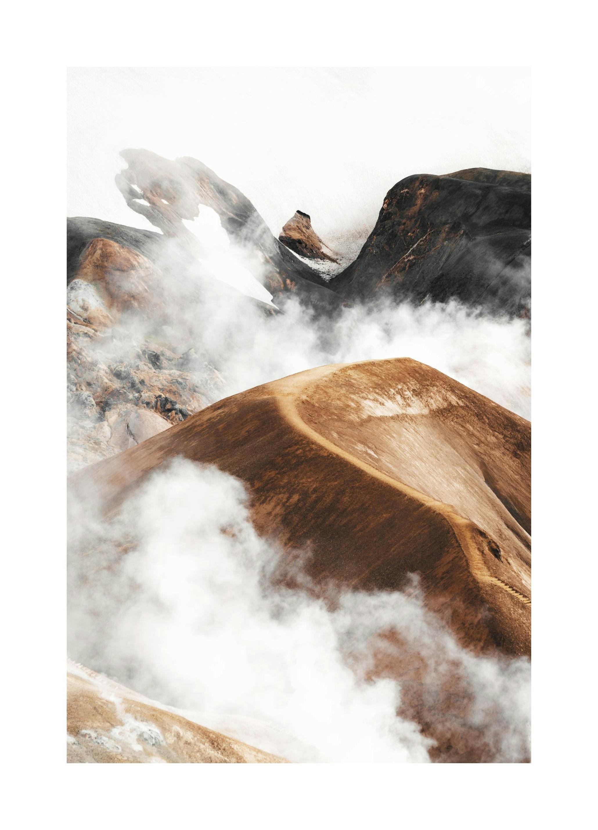 Bewolkte berg Poster (21x30 cm) - Poster Store