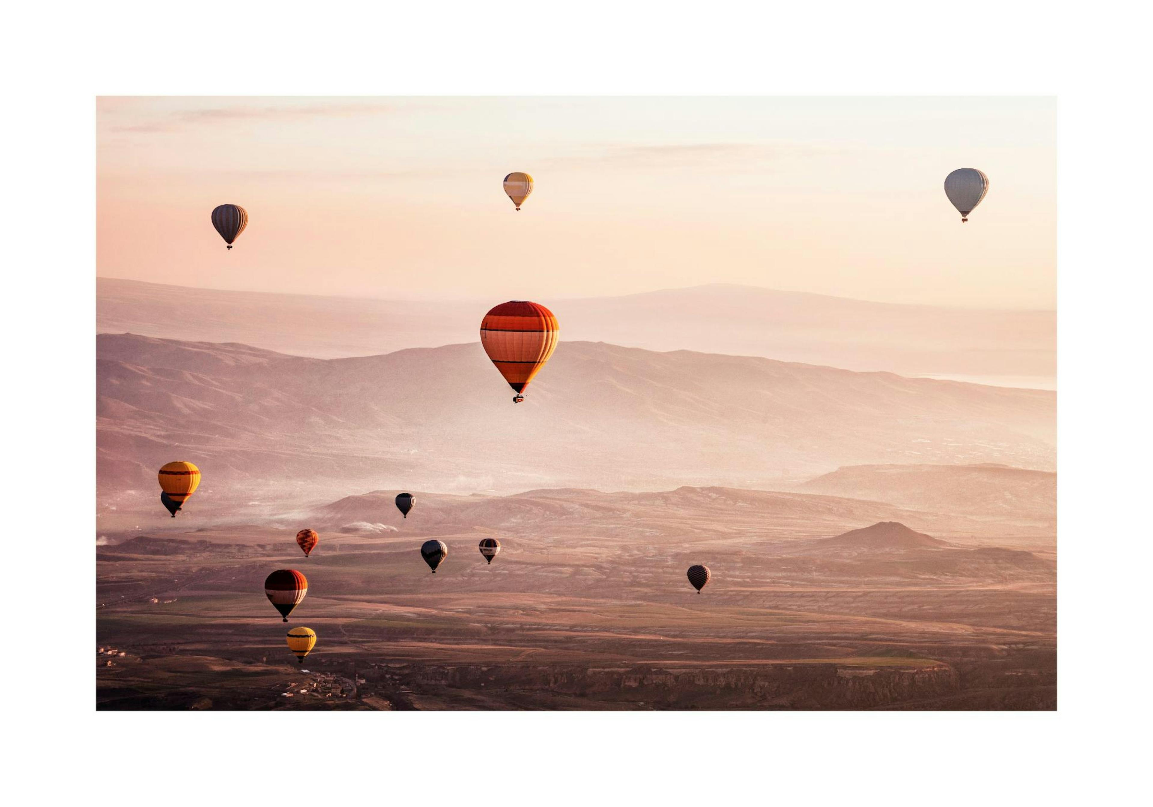 Hot Air Balloons at Sunrise Poster thumbnail