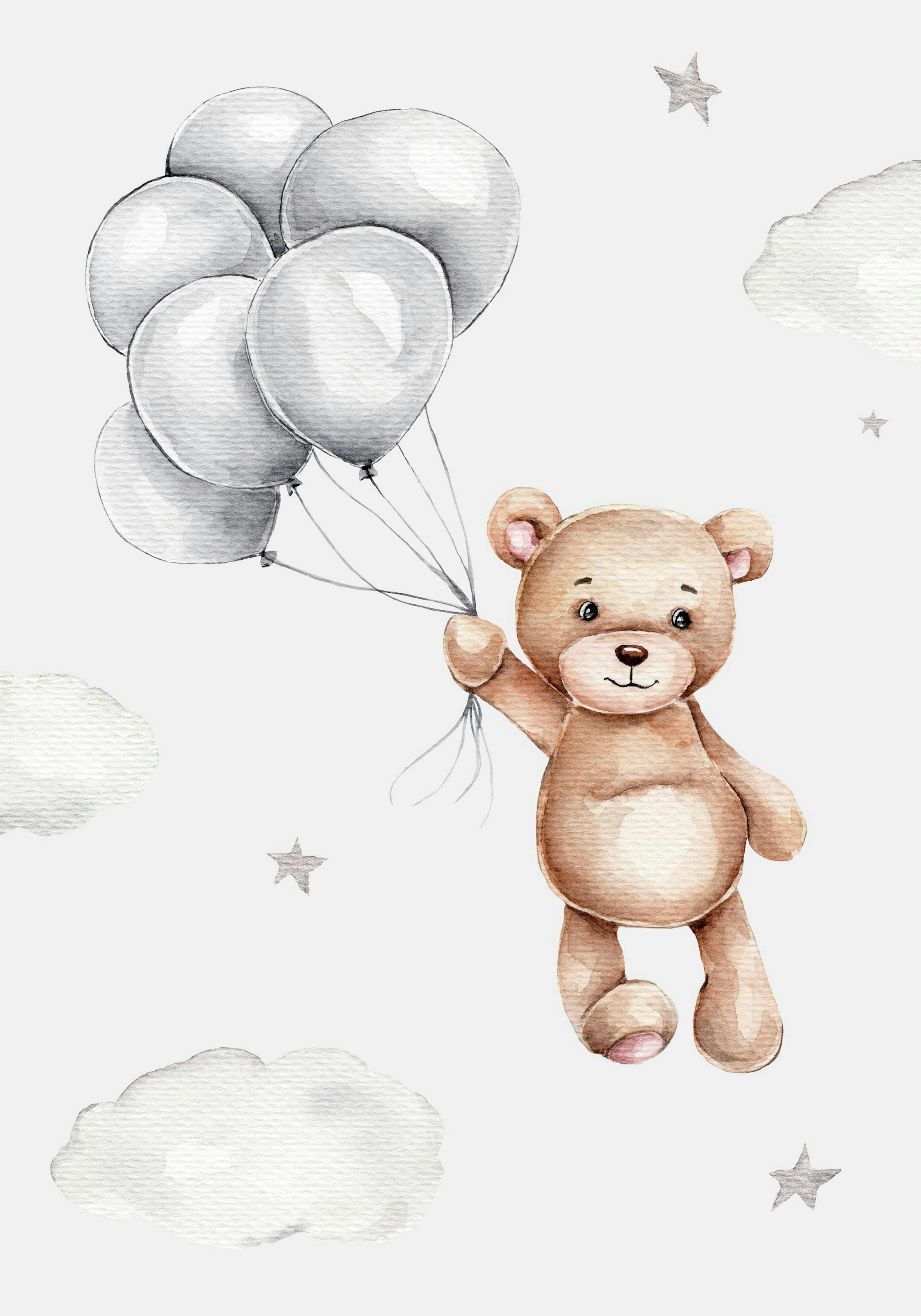 Teddy met Ballonnen Poster thumbnail