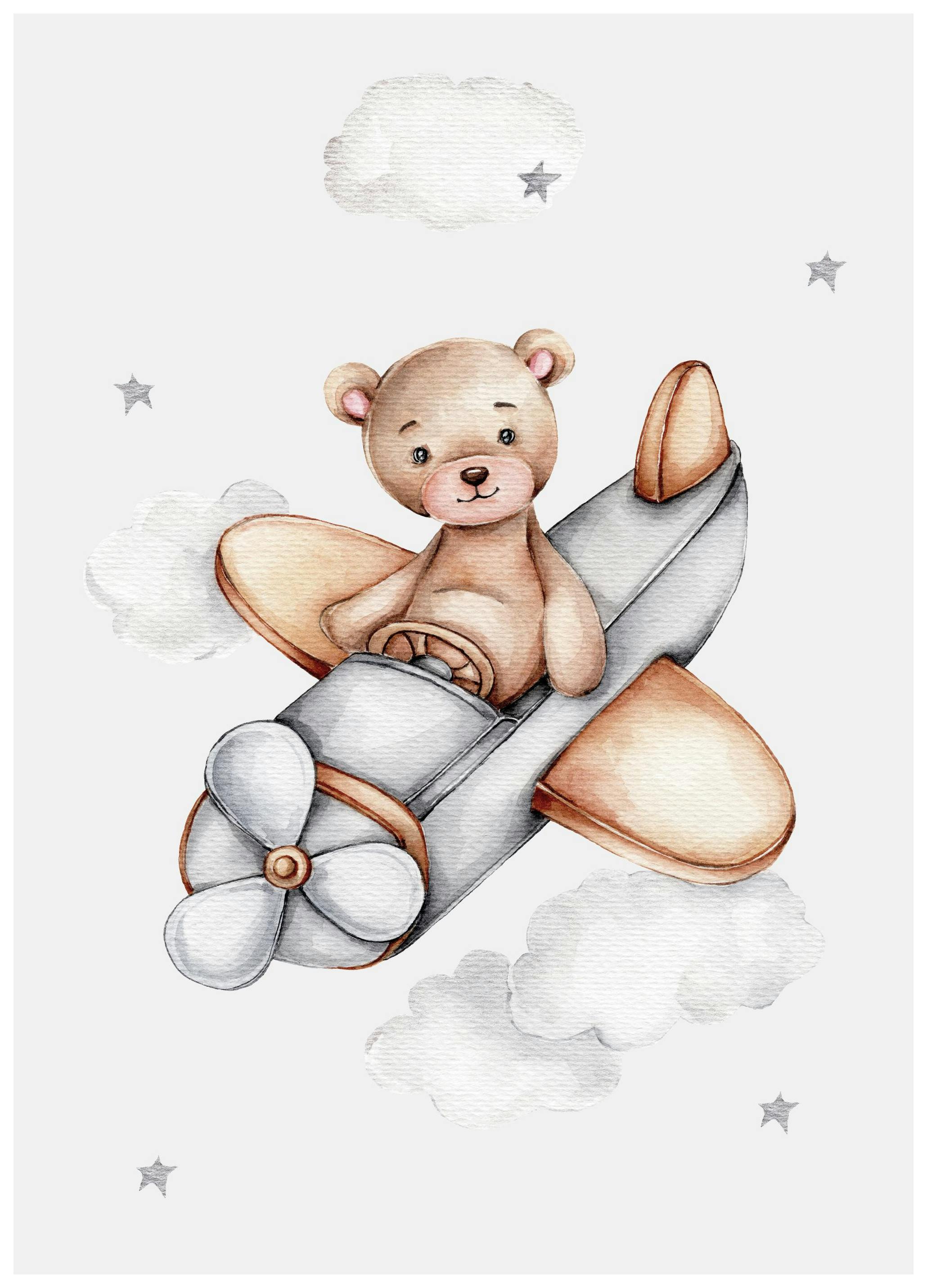 Vliegende Teddy Poster (40x50 cm) - Poster Store