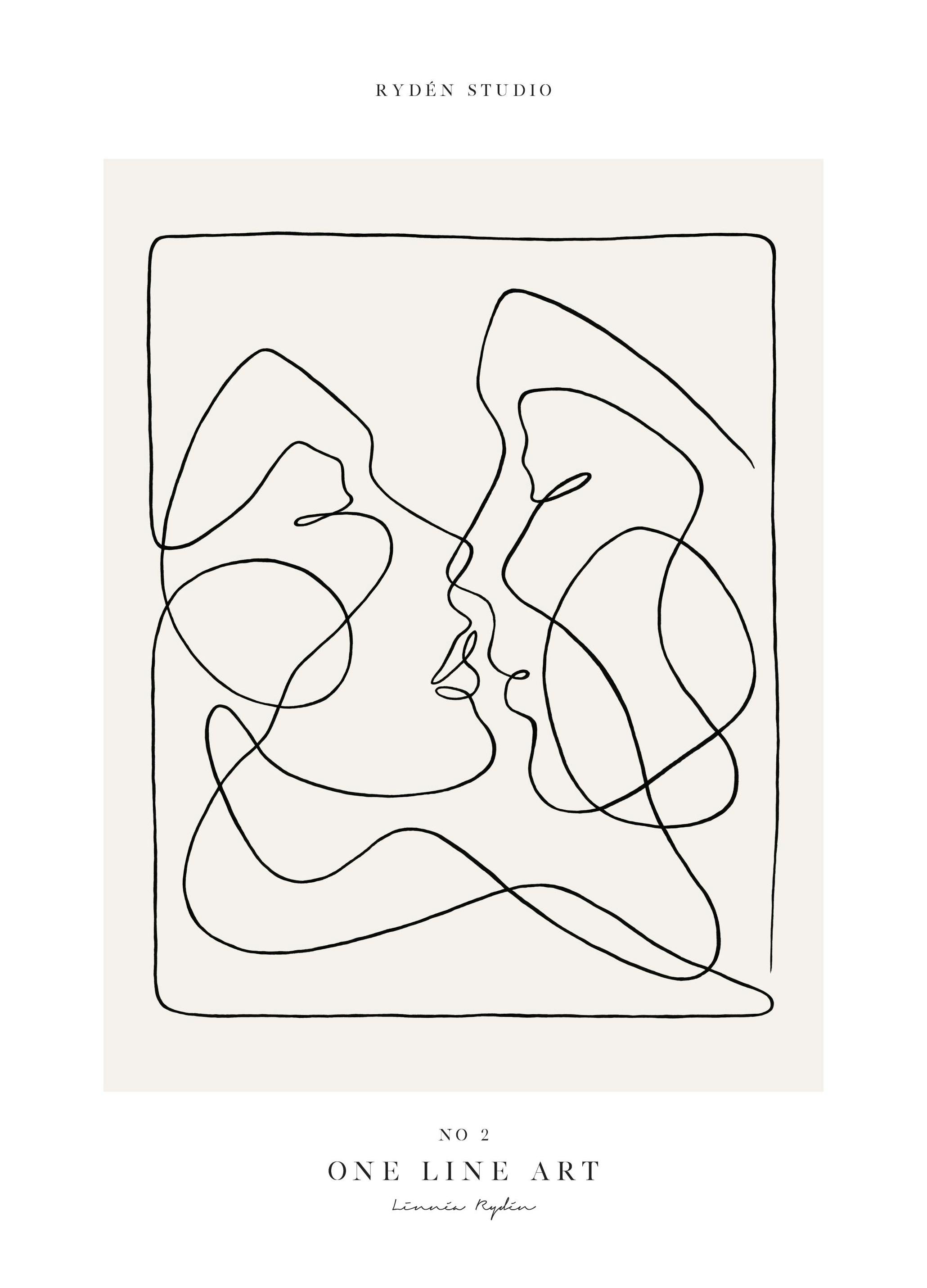 One Line Art No 2 Poster (21x30 cm) - Poster Store