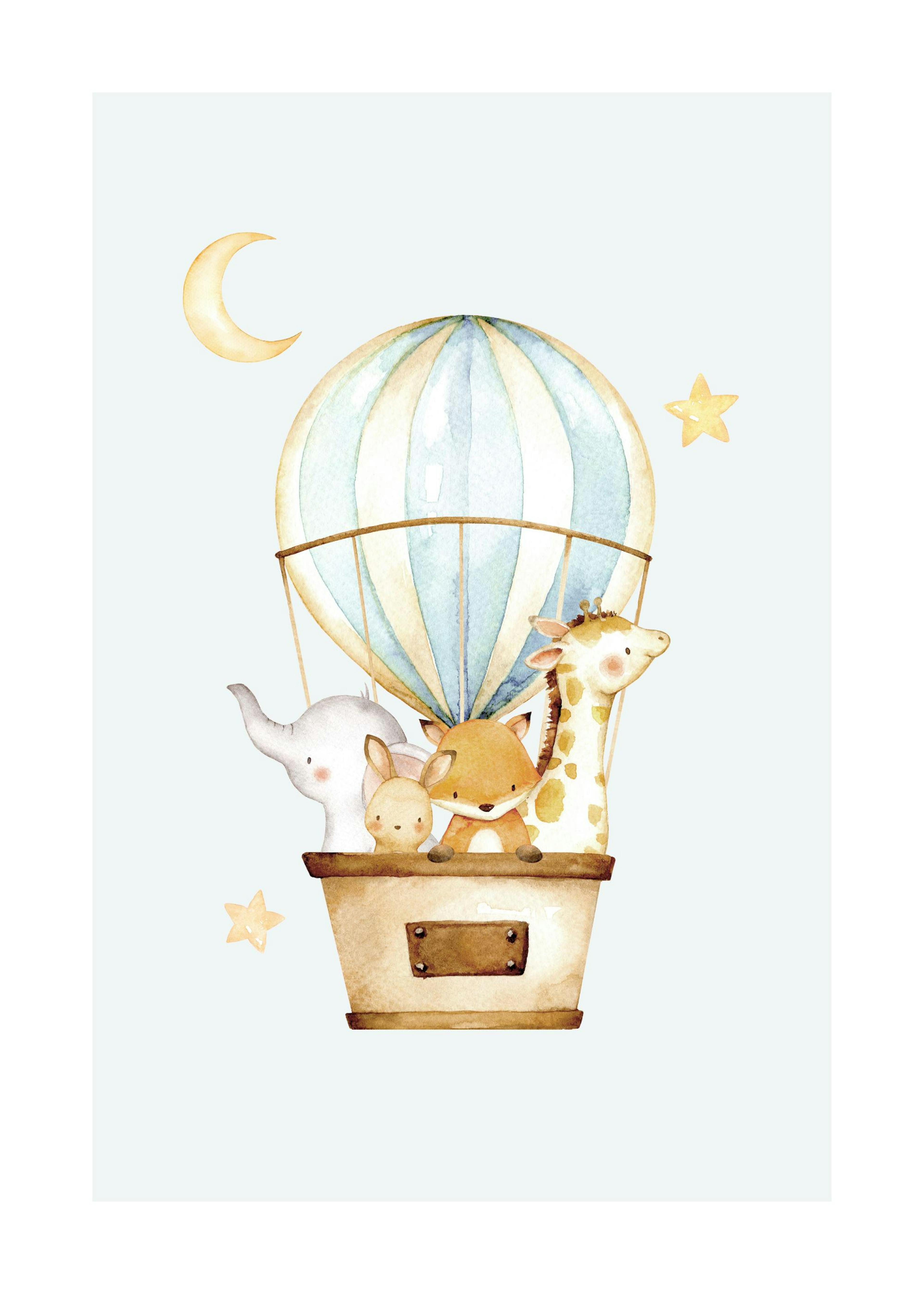 Hot Air Balloon Friends Poster 0