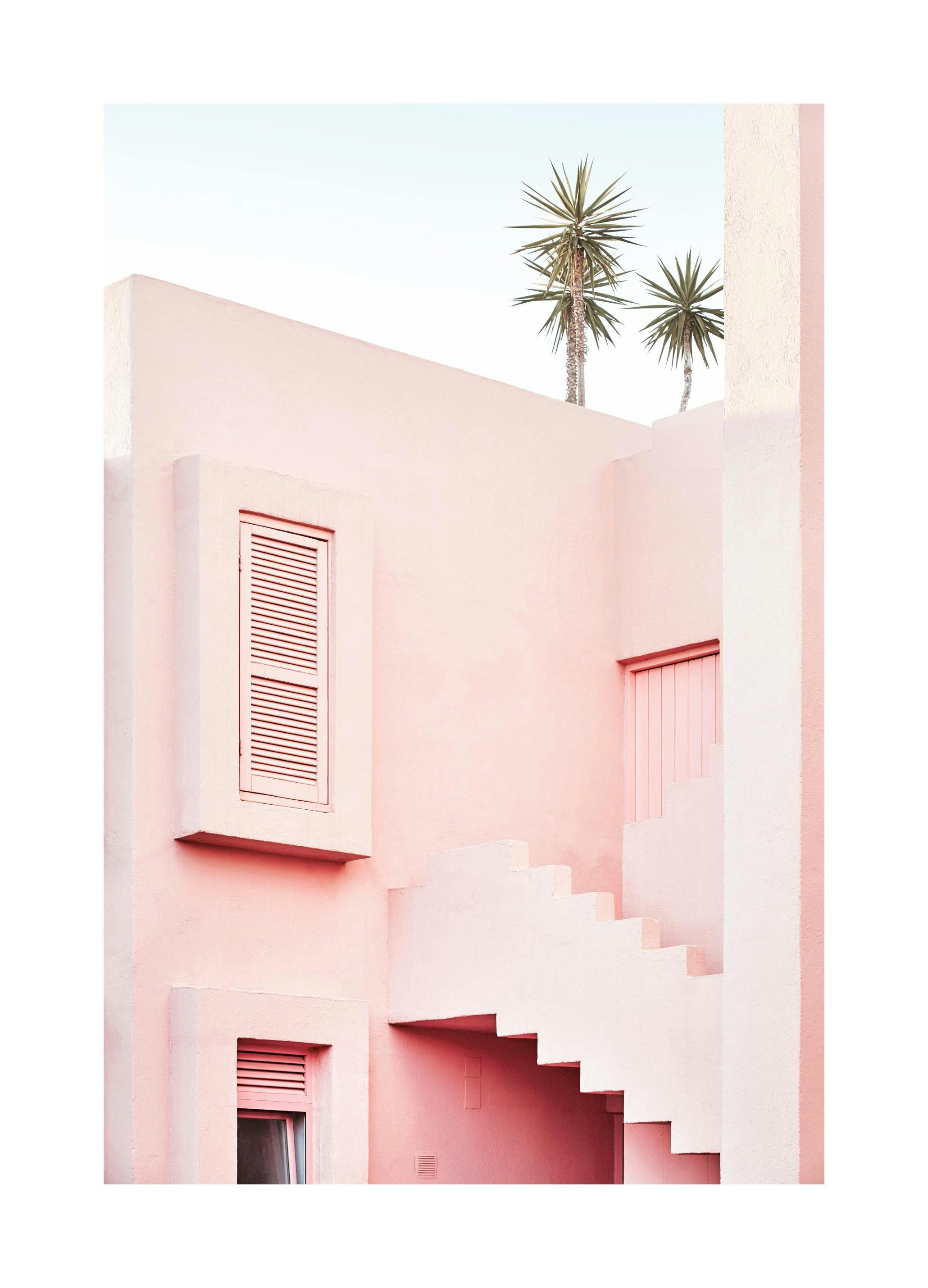Roze muren Poster (50x70 cm) - Poster Store