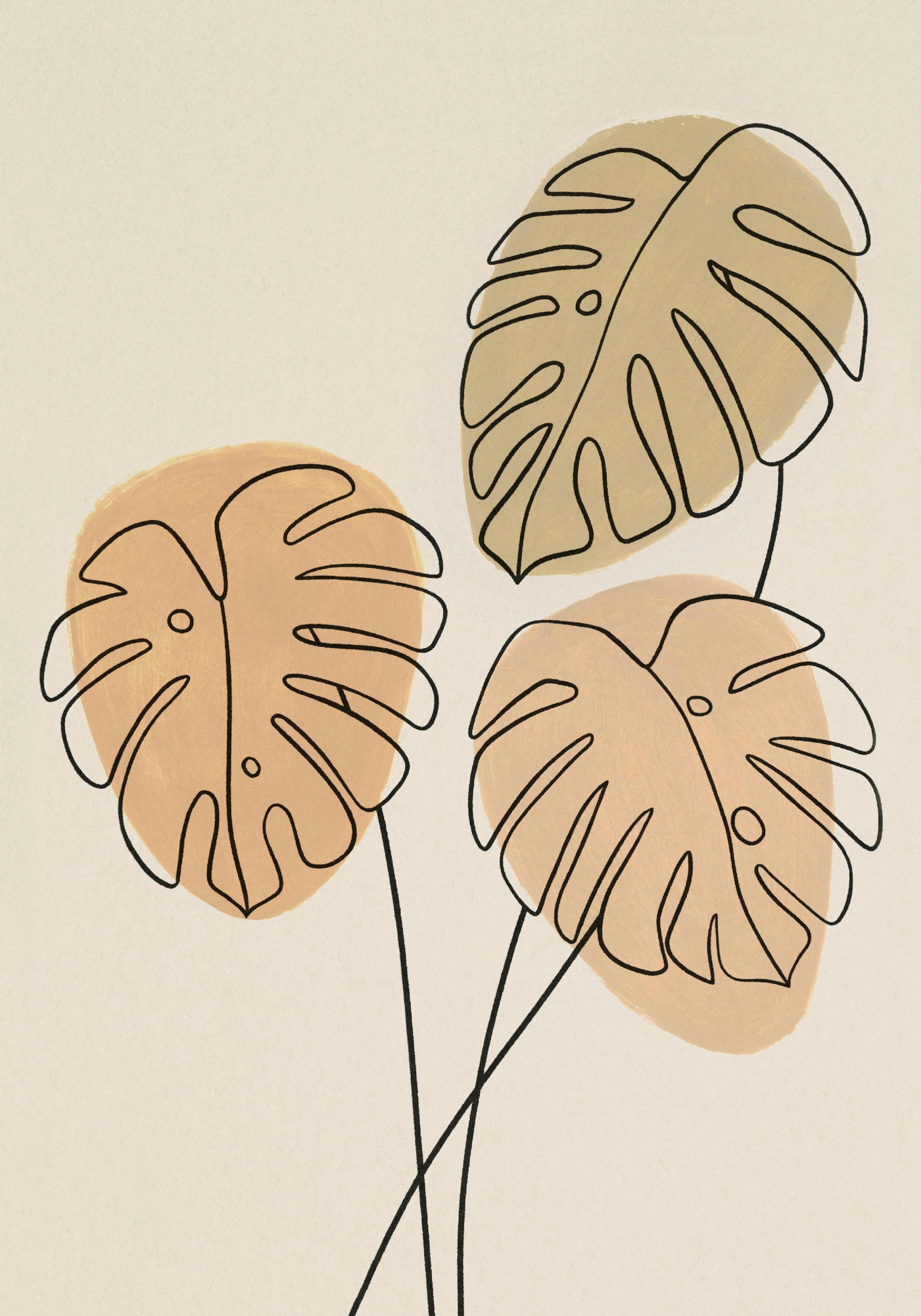 Poster Monstera Line No1 thumbnail