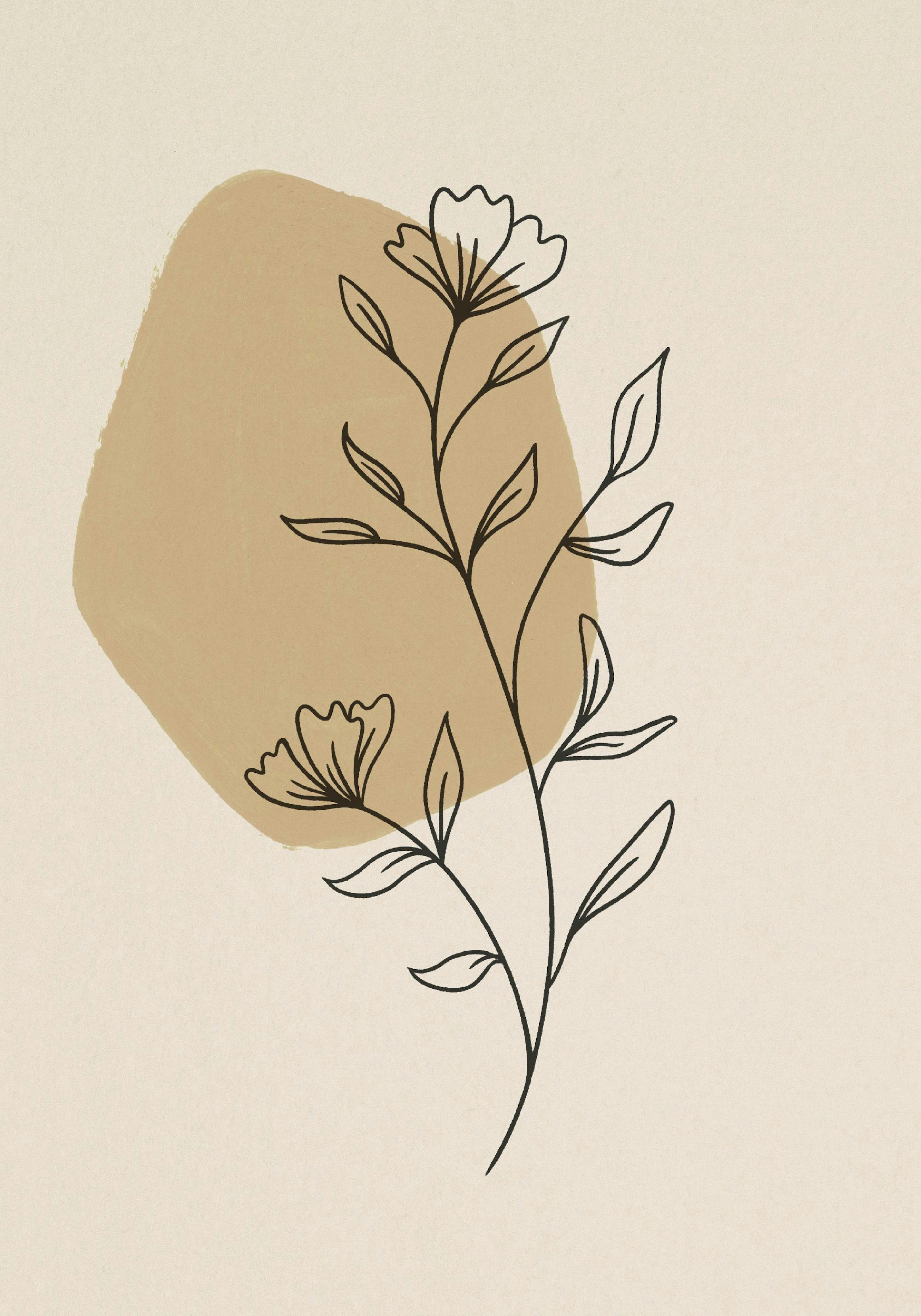 Blomster Line Art Plakat thumbnail