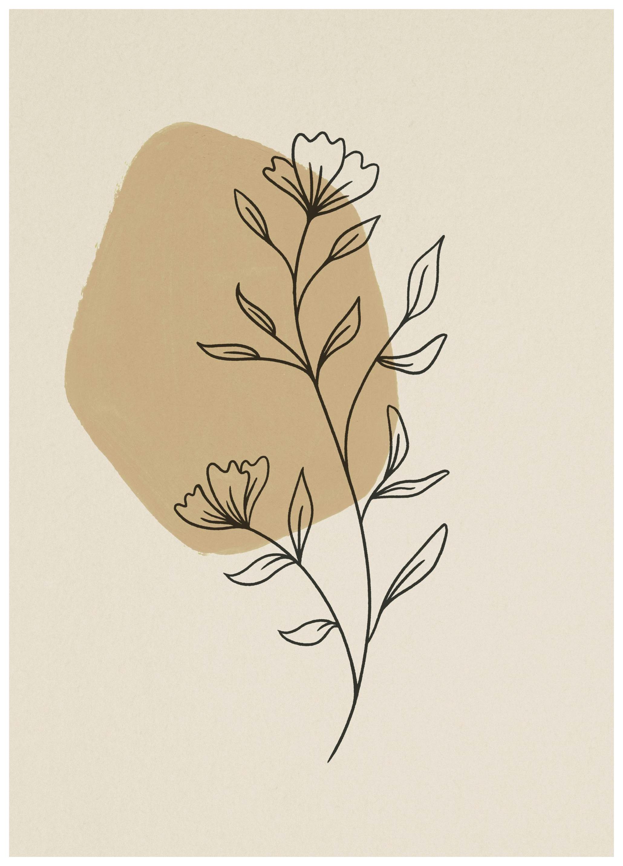 Plakat Kwiatowa Linia (21x30 cm) - Poster Store