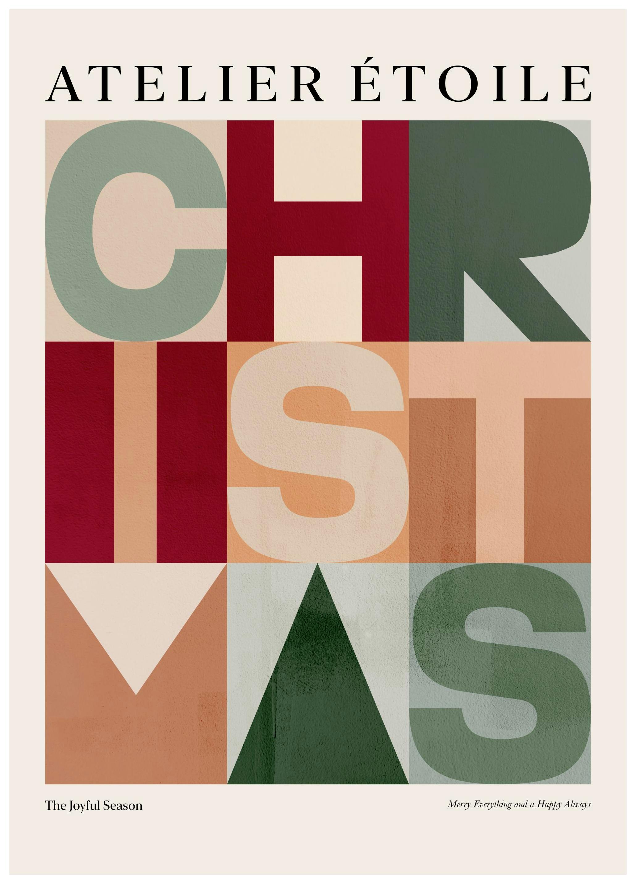 Grafische Kerst Poster (50x70 cm) - Poster Store