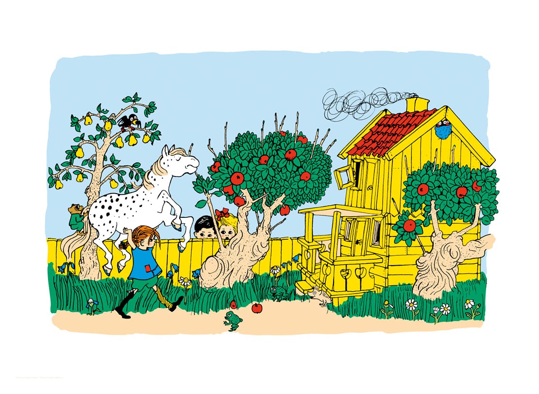 Pippi Långstrump och Villa Villekulla Poster (21x30 cm) - Poster Store
