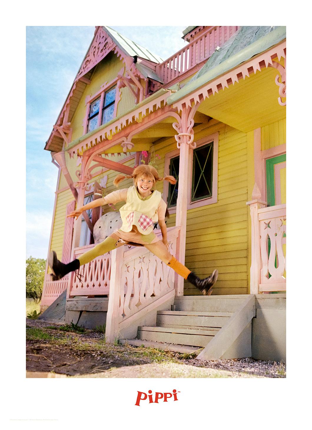 Pippi Langkous Springende Poster (21x30 cm) - Poster Store