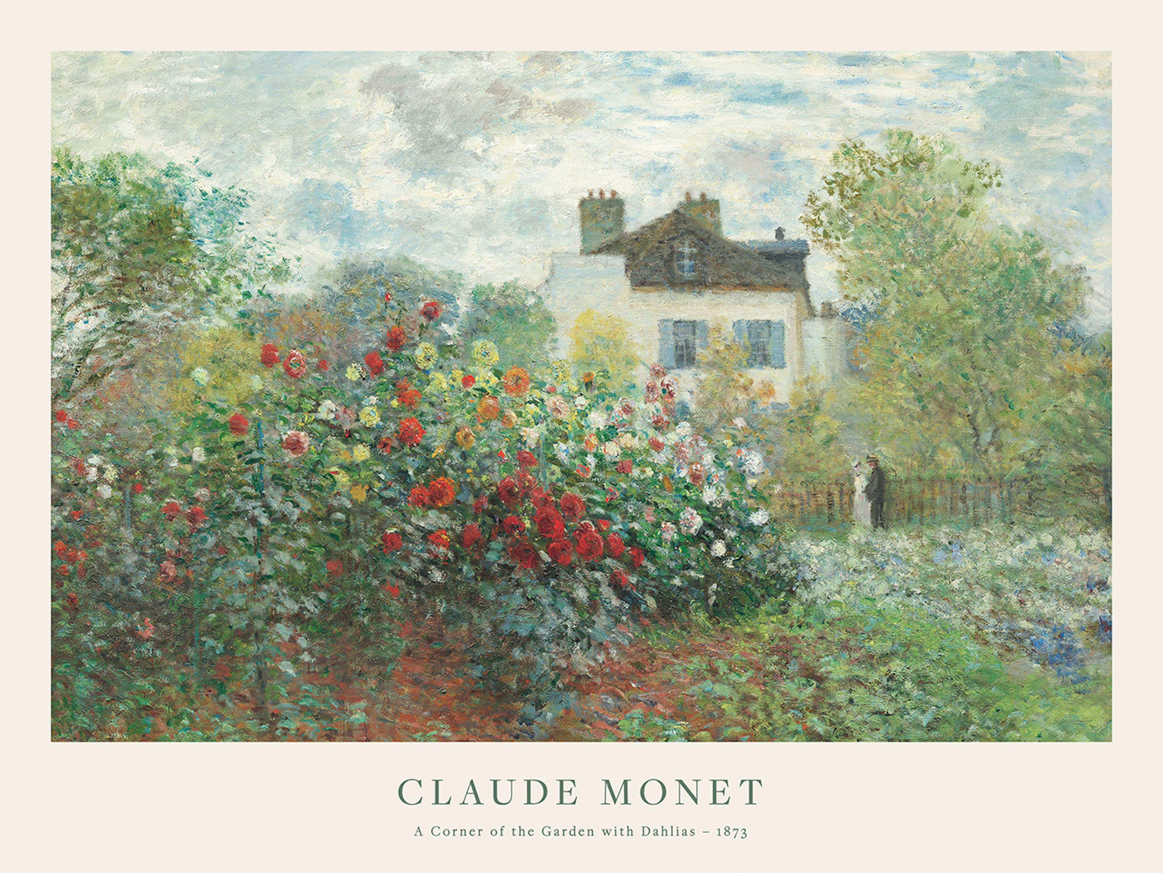 Monet - A Corner of the Garden with Dahlias Poster thumbnail