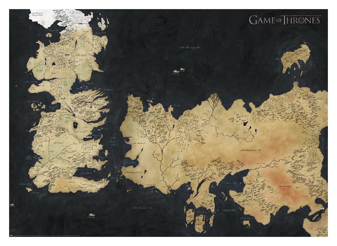 Game of Thrones™ - Westeros Map Poster (50x70 cm) - Poster Store