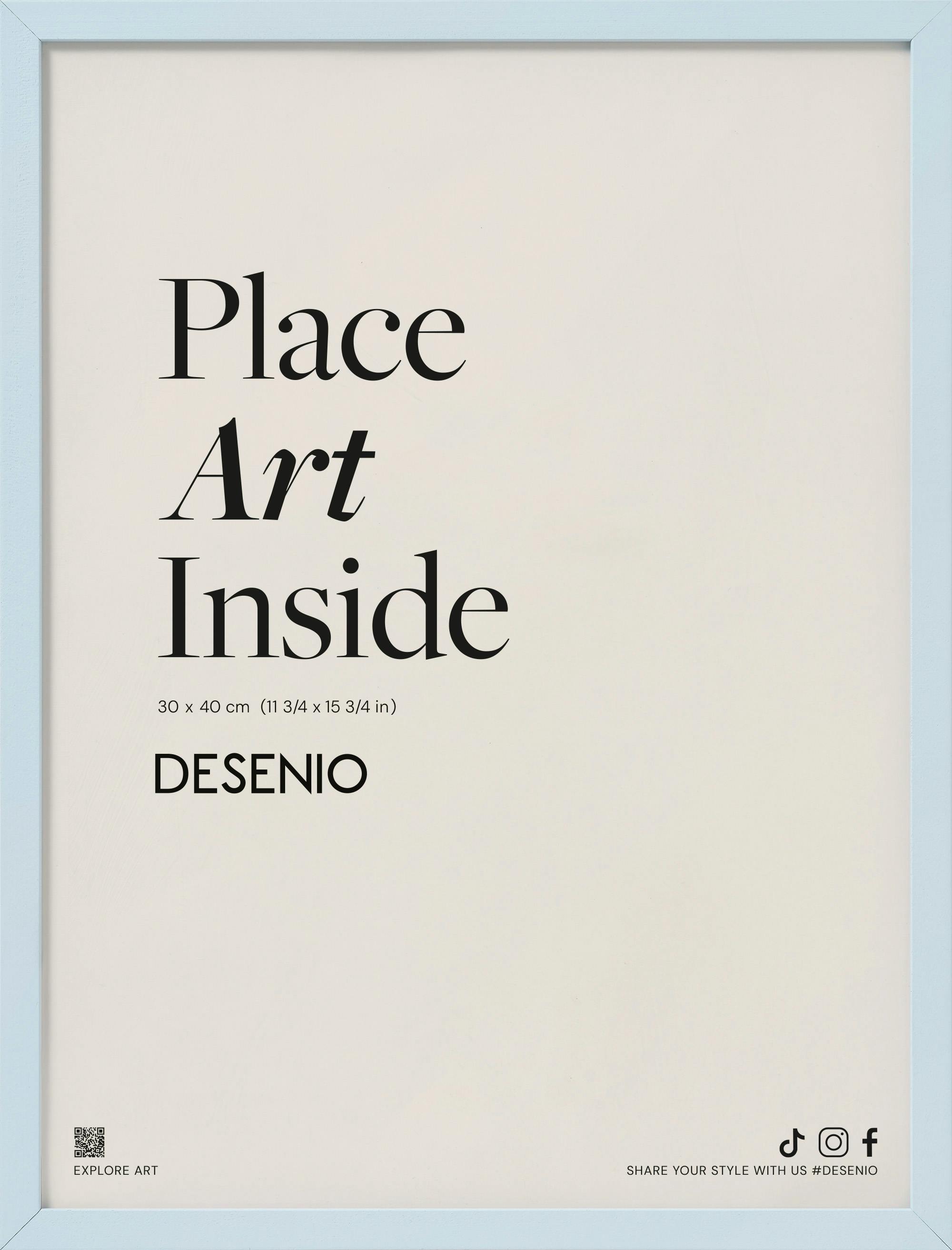 Poster mit dem Text Place Art Inside in Schwarz auf beigefarbenem Hintergrund.