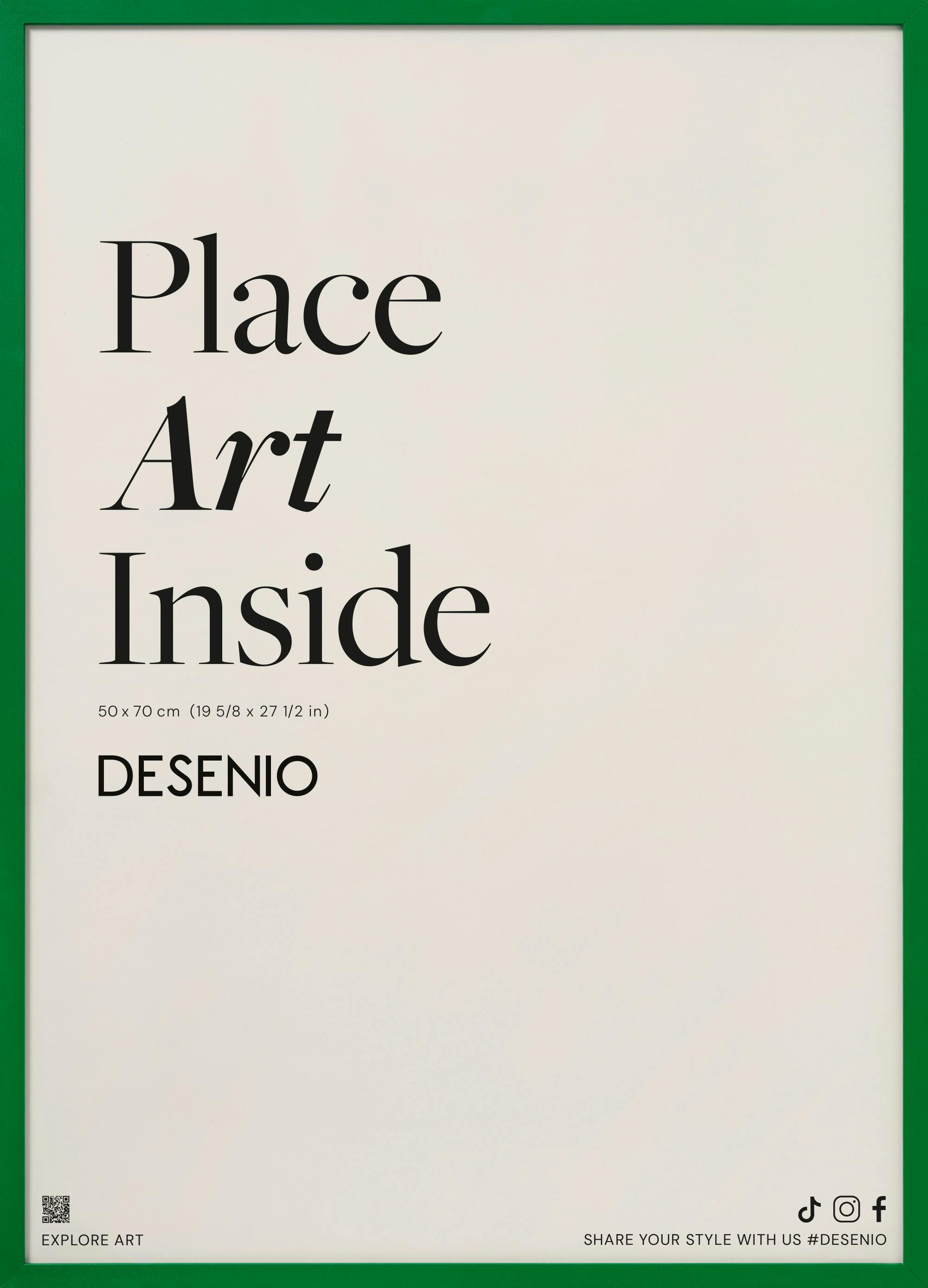 Poster mit dem minimalistischen Schriftzug Place Art Inside in Schwarz auf beigem Hintergrund.