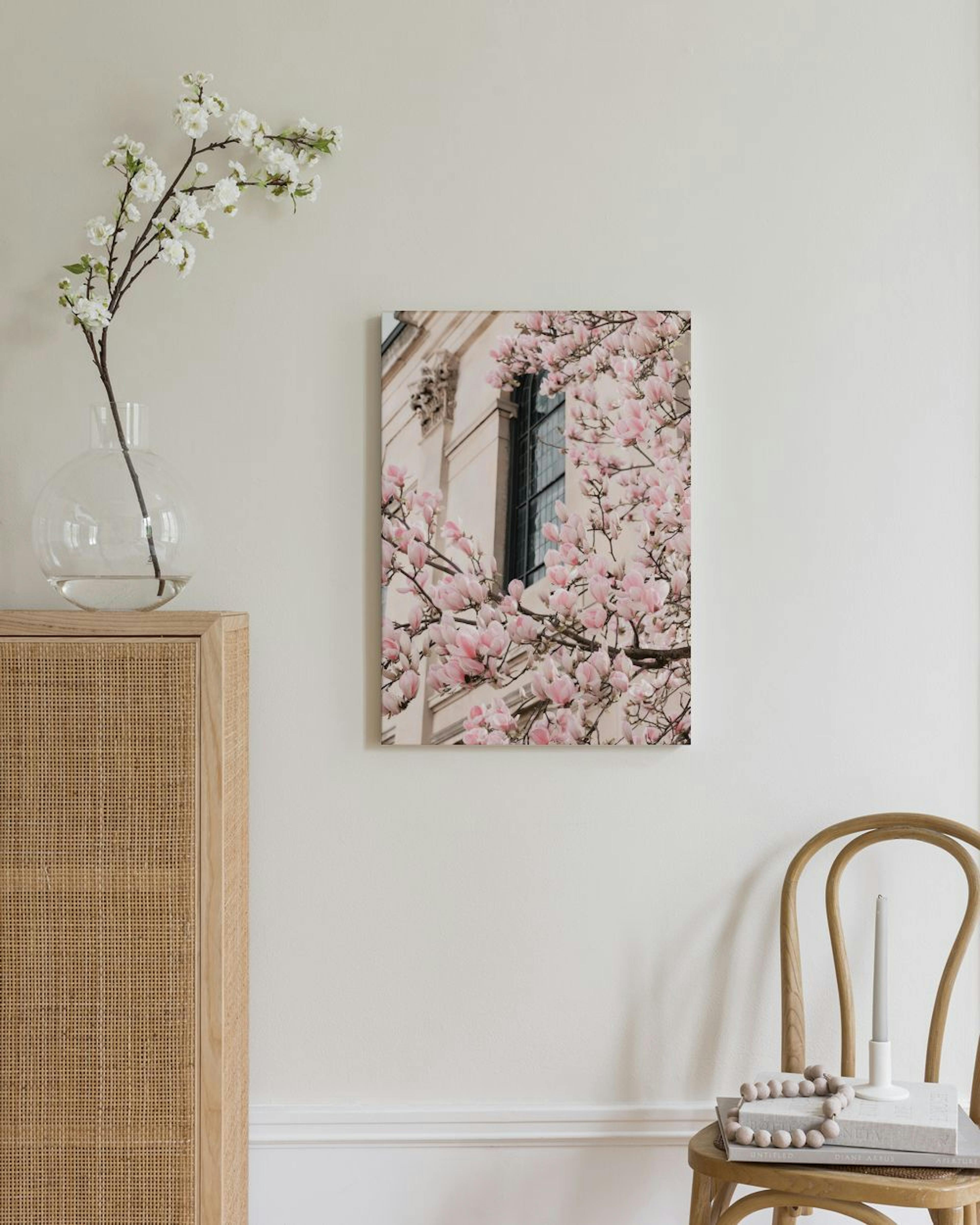 Roze Magnolia Bloesem Canvas thumbnail