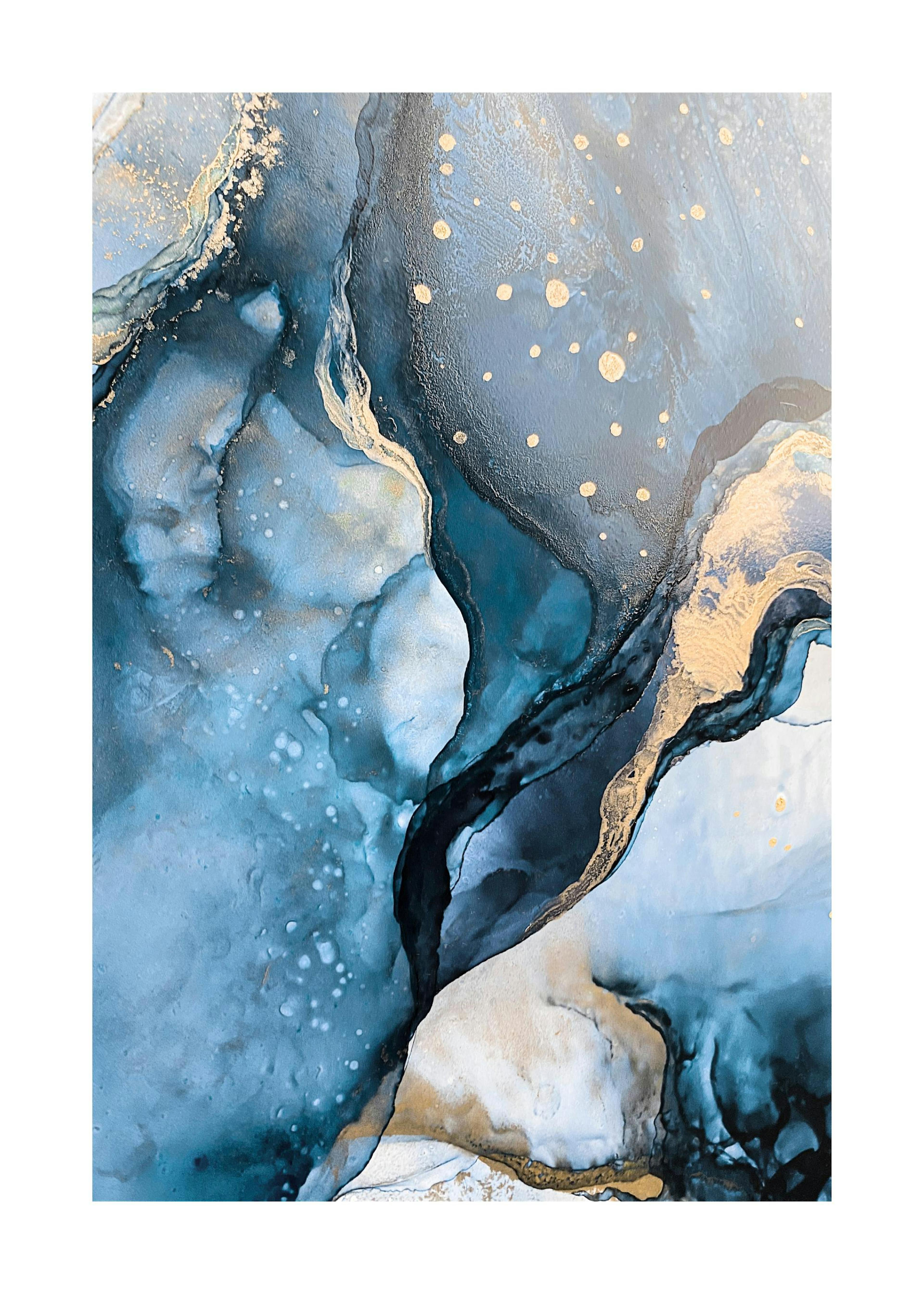 Abstract Blue Watercolour No1 Poster 0