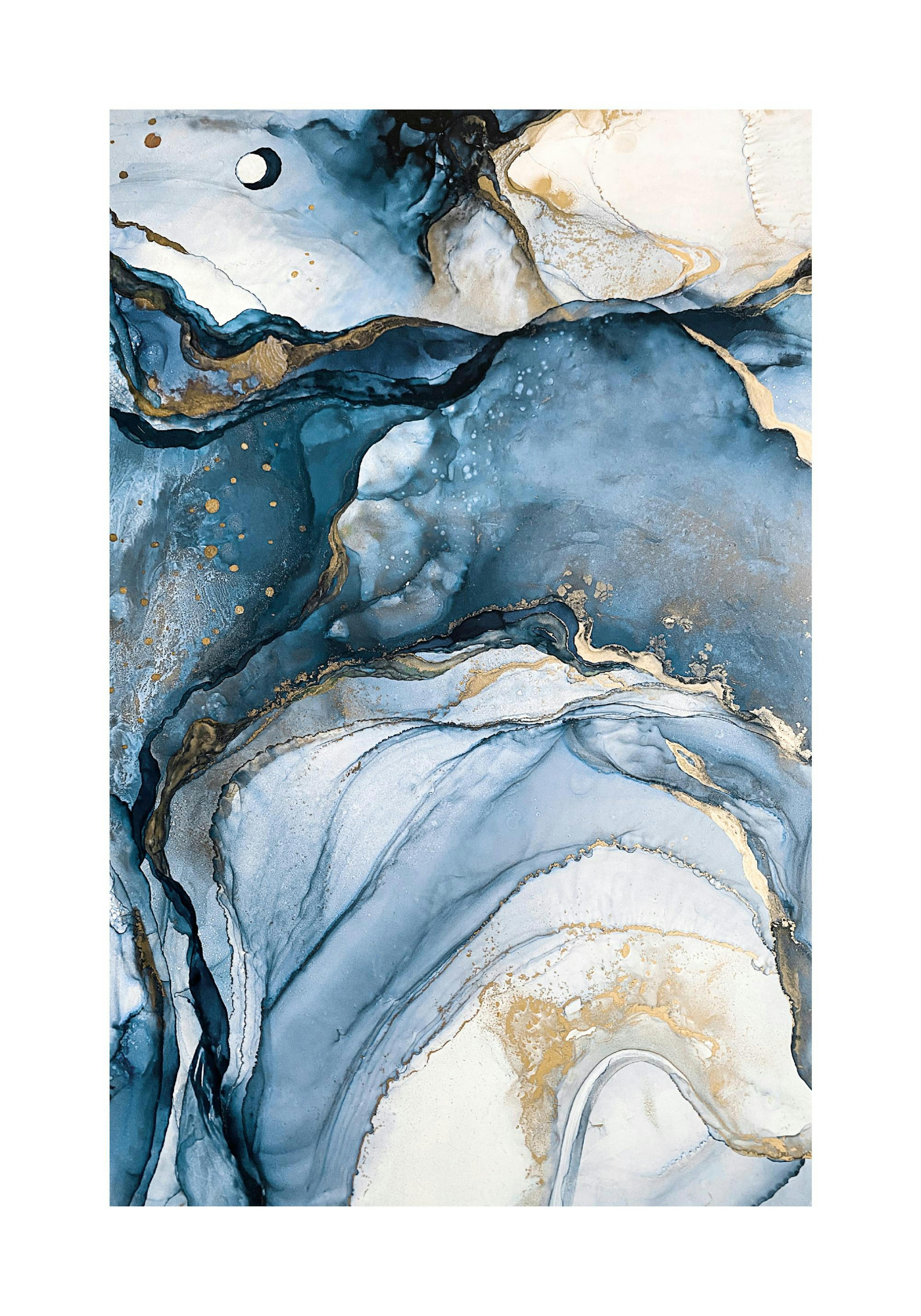 Abstract Blue Watercolour No2 Poster thumbnail