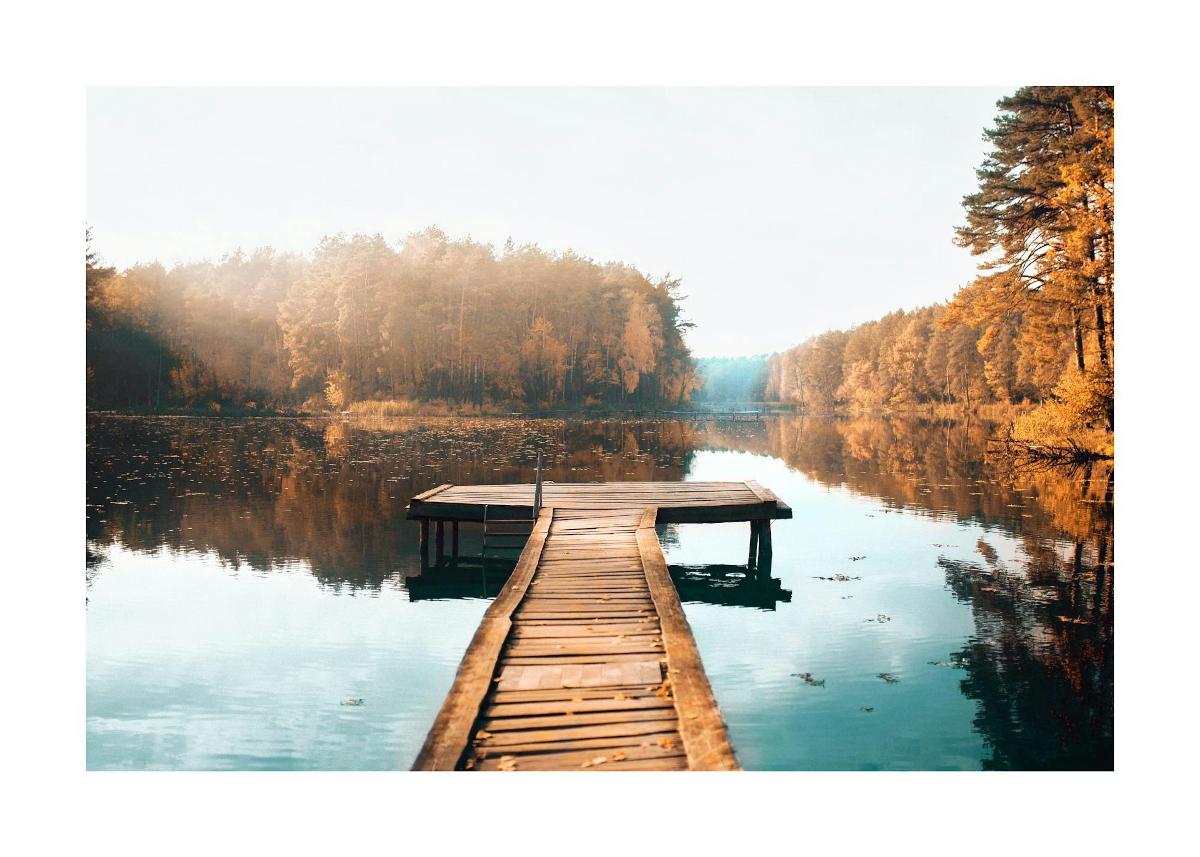 Jetty by Autumn Lake Poster 0