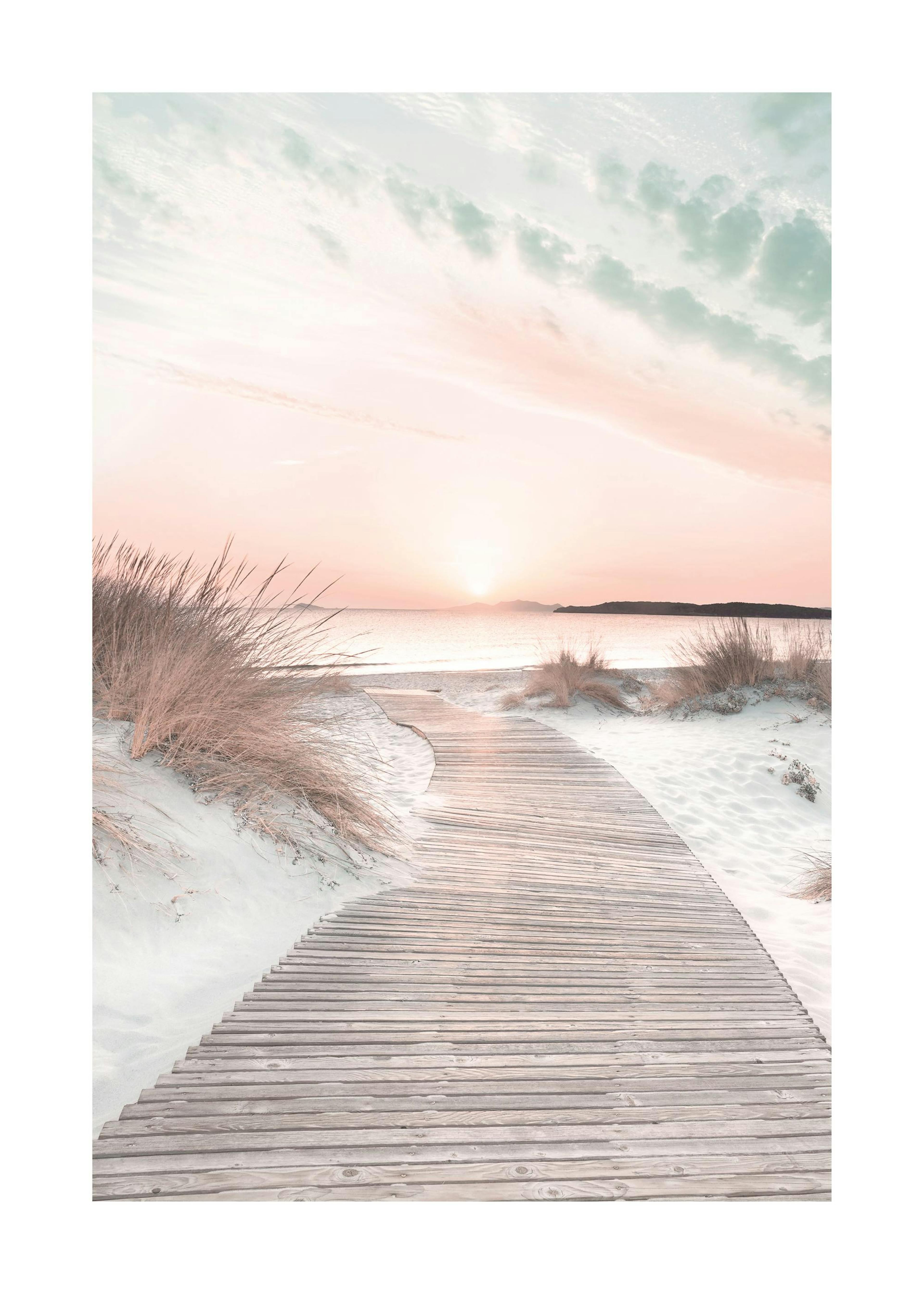 Rantapolku ja Auringonlasku Juliste 0
