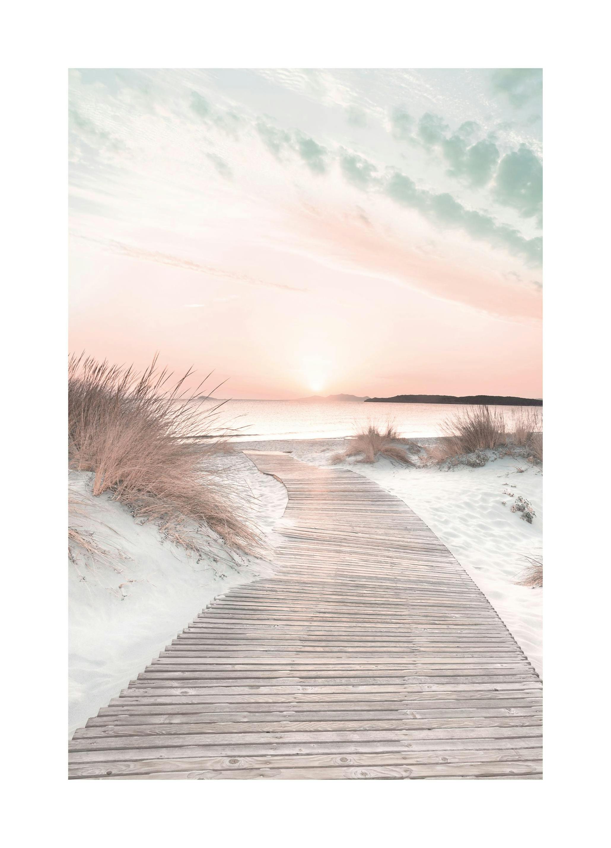 Prints Sunset Beach Path Poster (40x50 cm) - Poster Store
