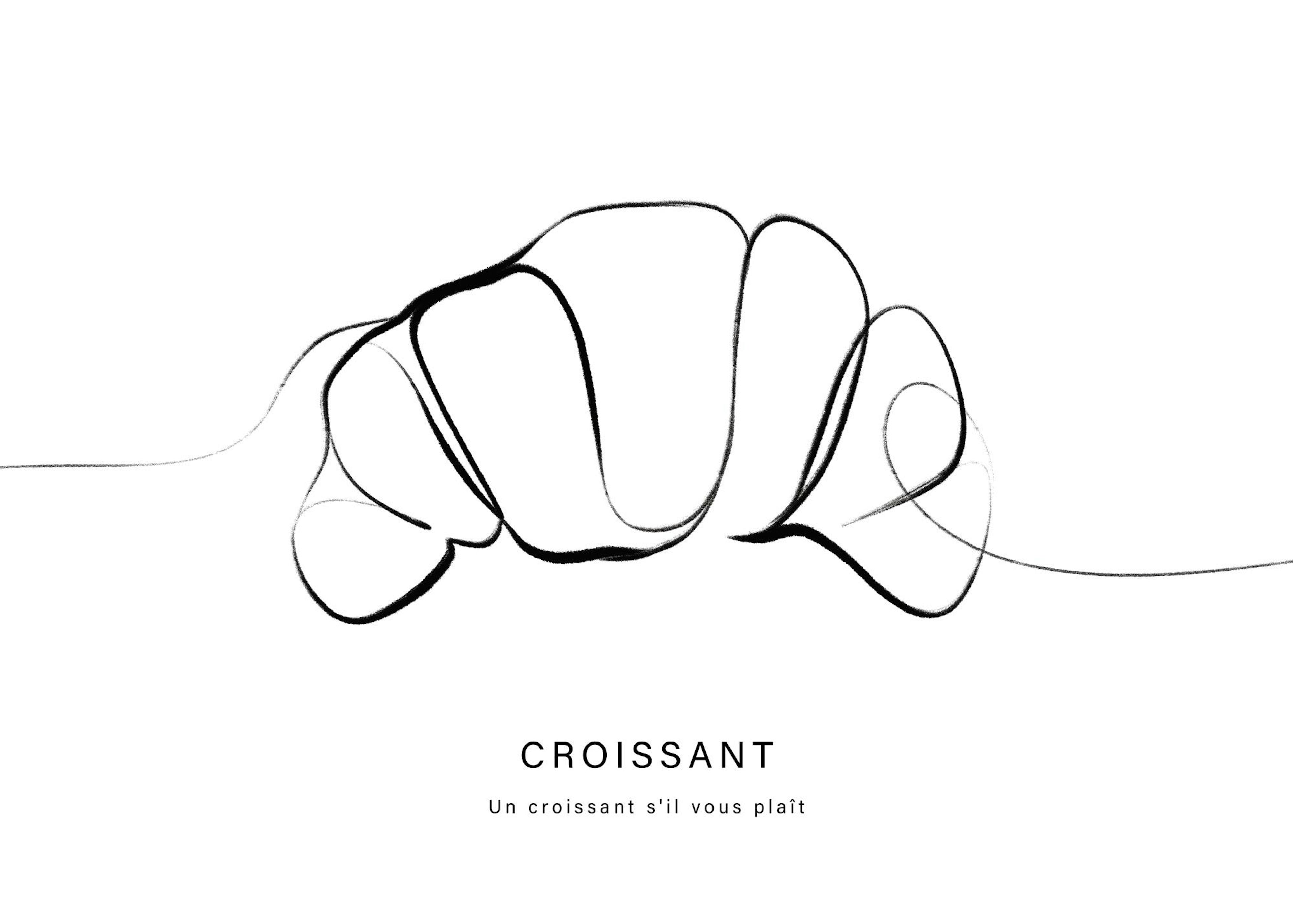 Croissant Line Art Poster 0