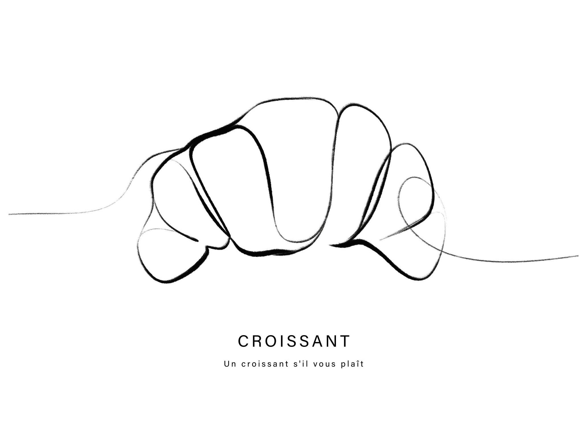 Lignes Artistiques Croissant Poster (21x30 cm) - Poster Store