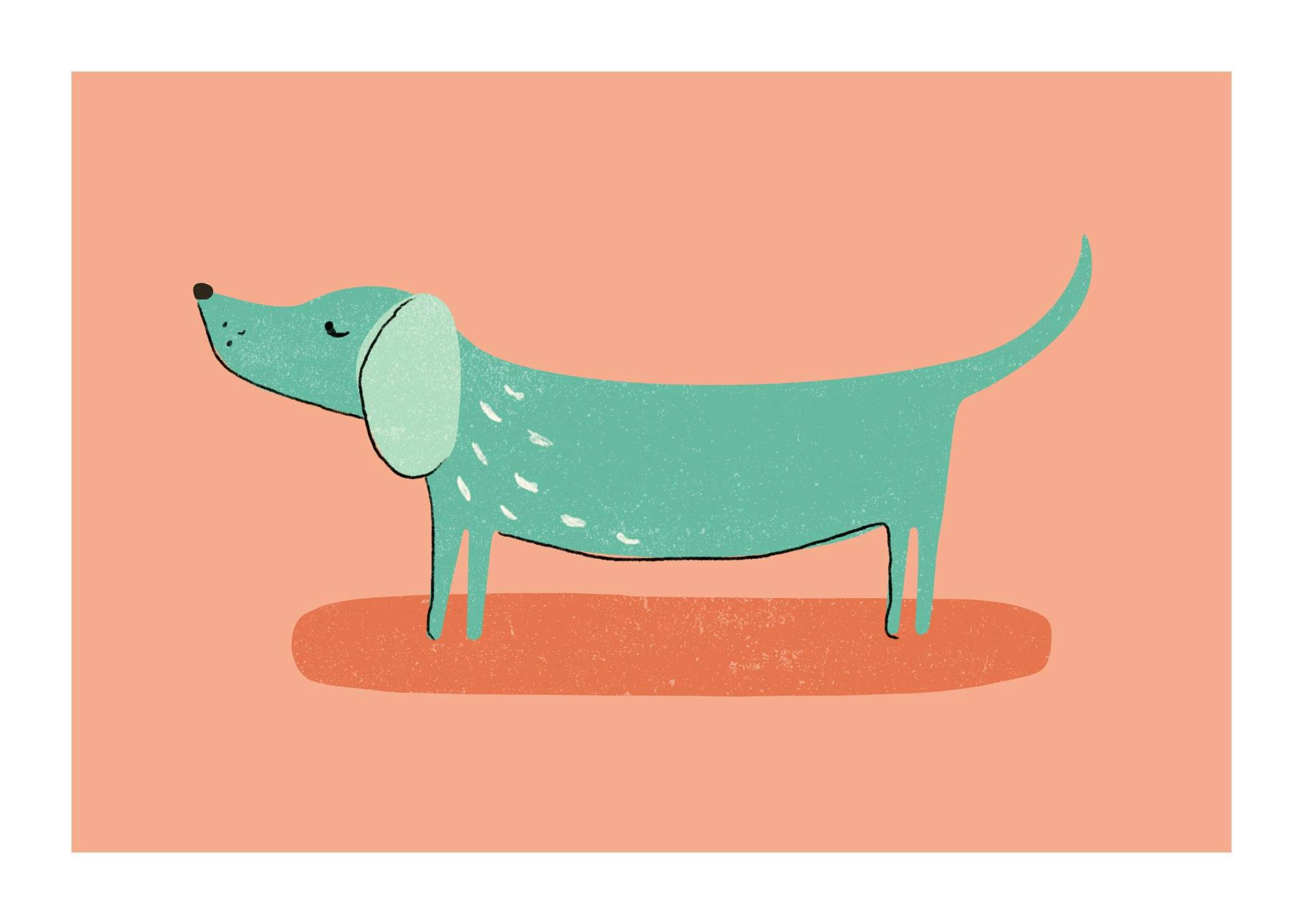 Prints Green Dog Poster (30x40 cm) - Poster Store