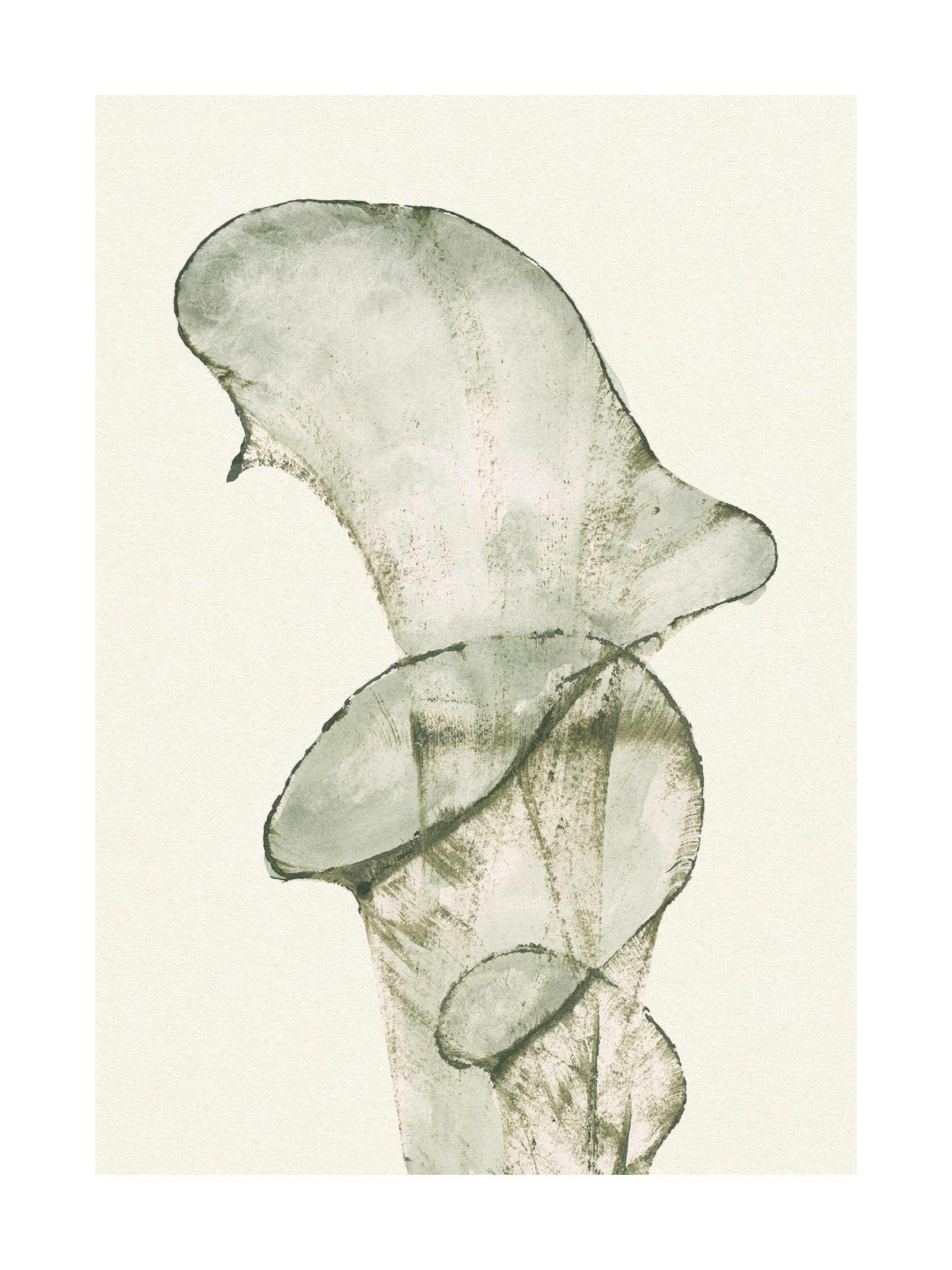 Abstracte, groene botanische poster thumbnail