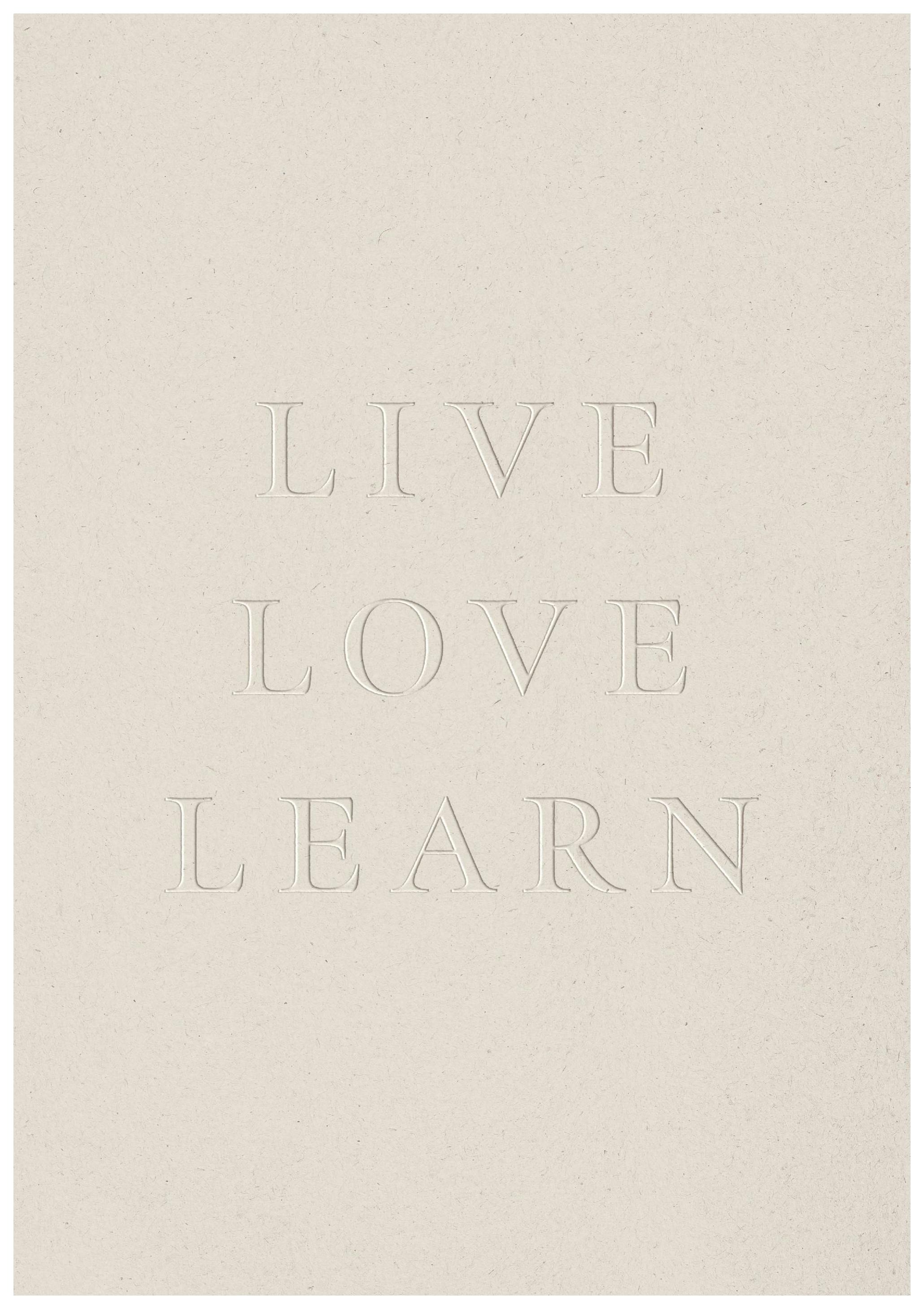 Live Love Learn Plakat (30x40 cm) - Poster Store