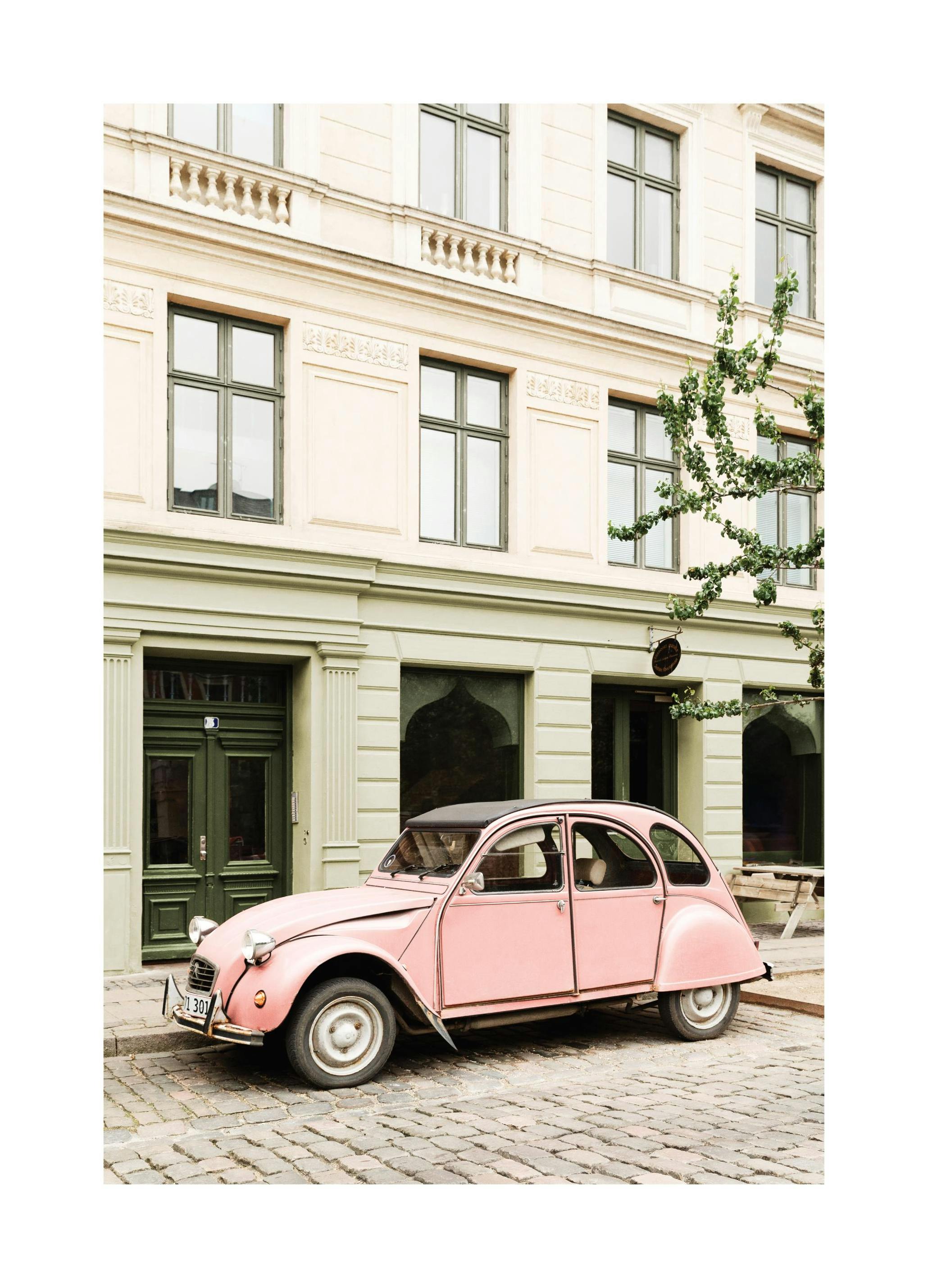 Rosa Retrobil Poster (30x40 cm) - Poster Store