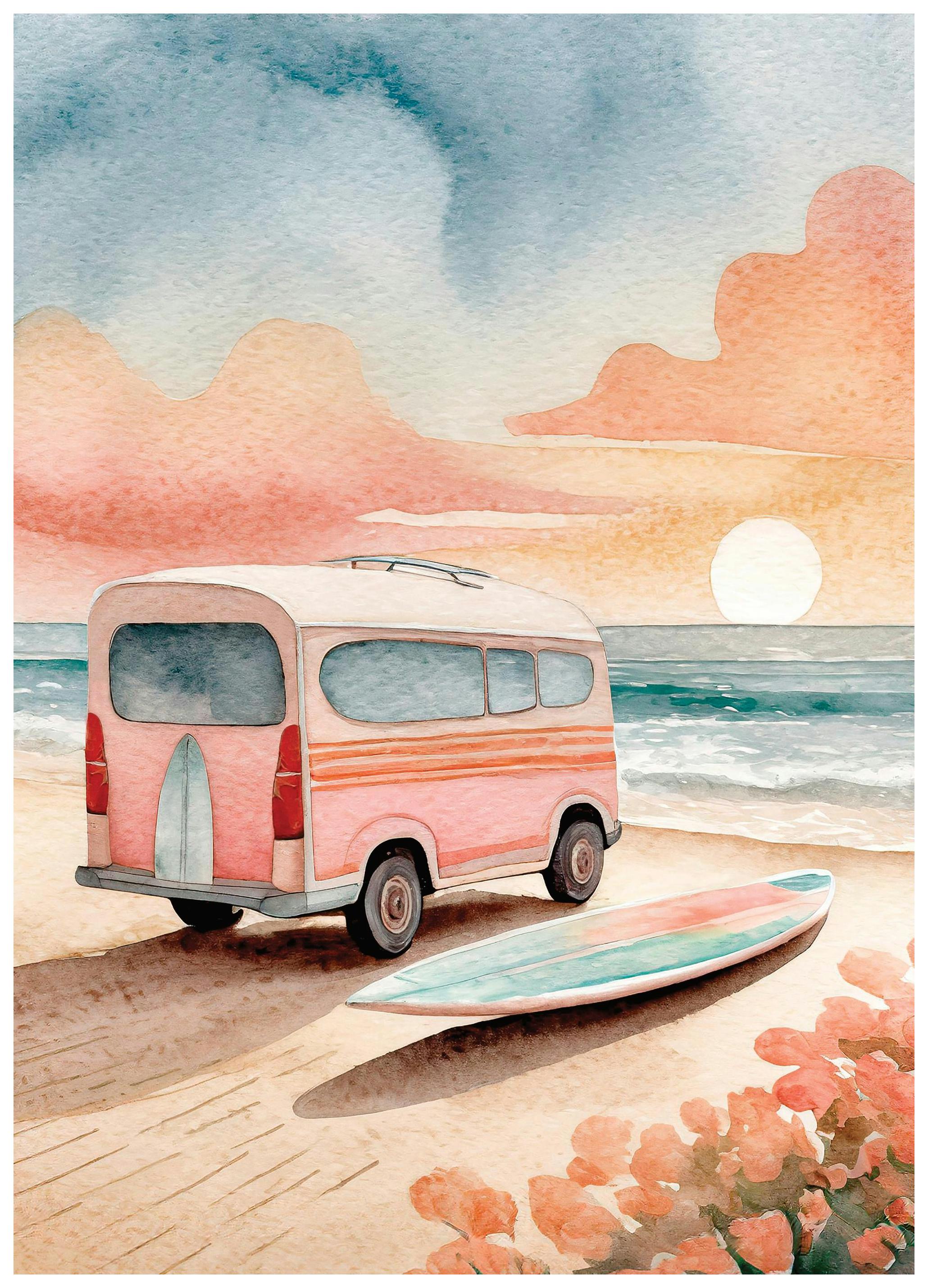 Van au Coucher de Soleil Poster - Poster Store