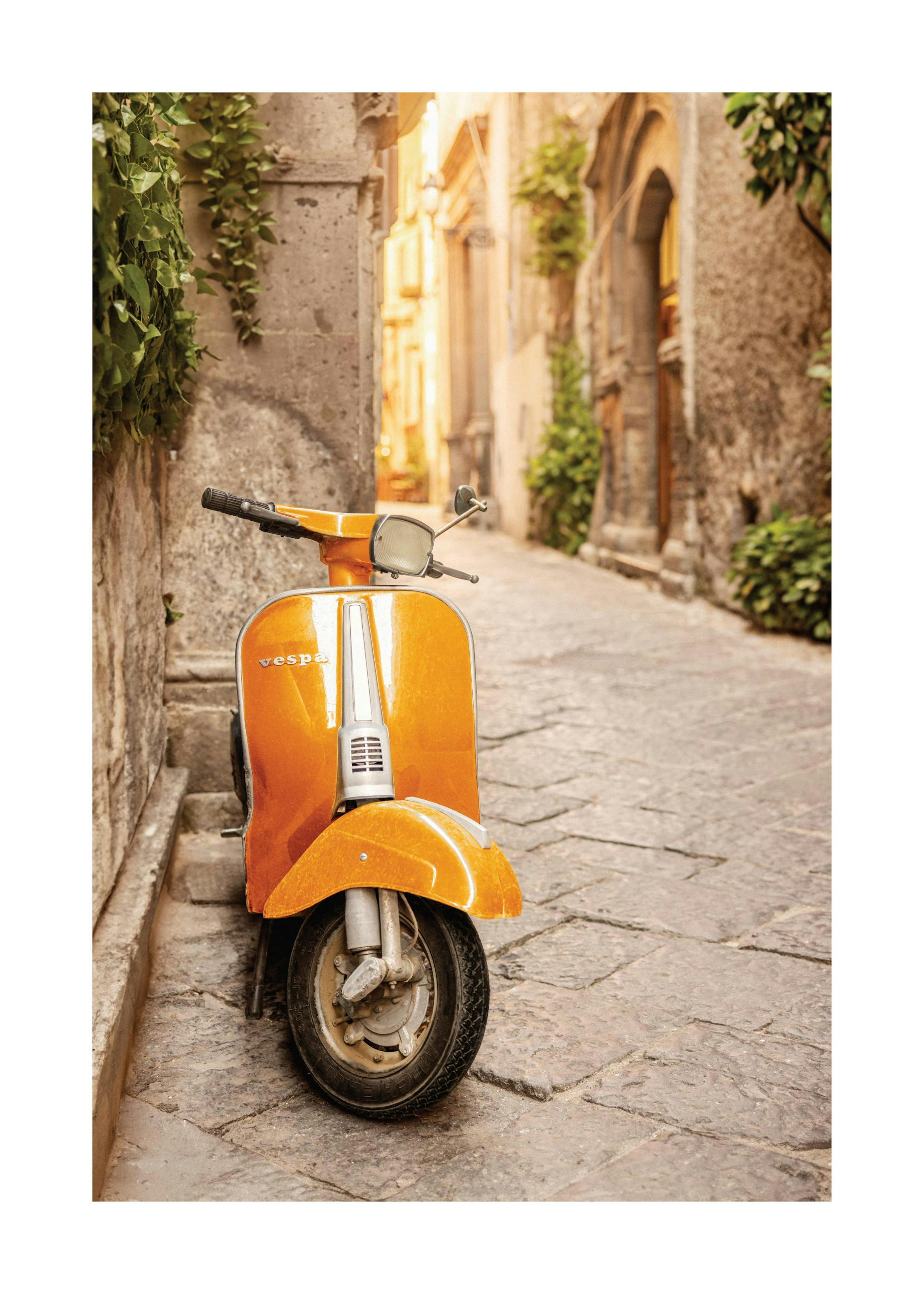 Oranžová Vespa Plakát 0