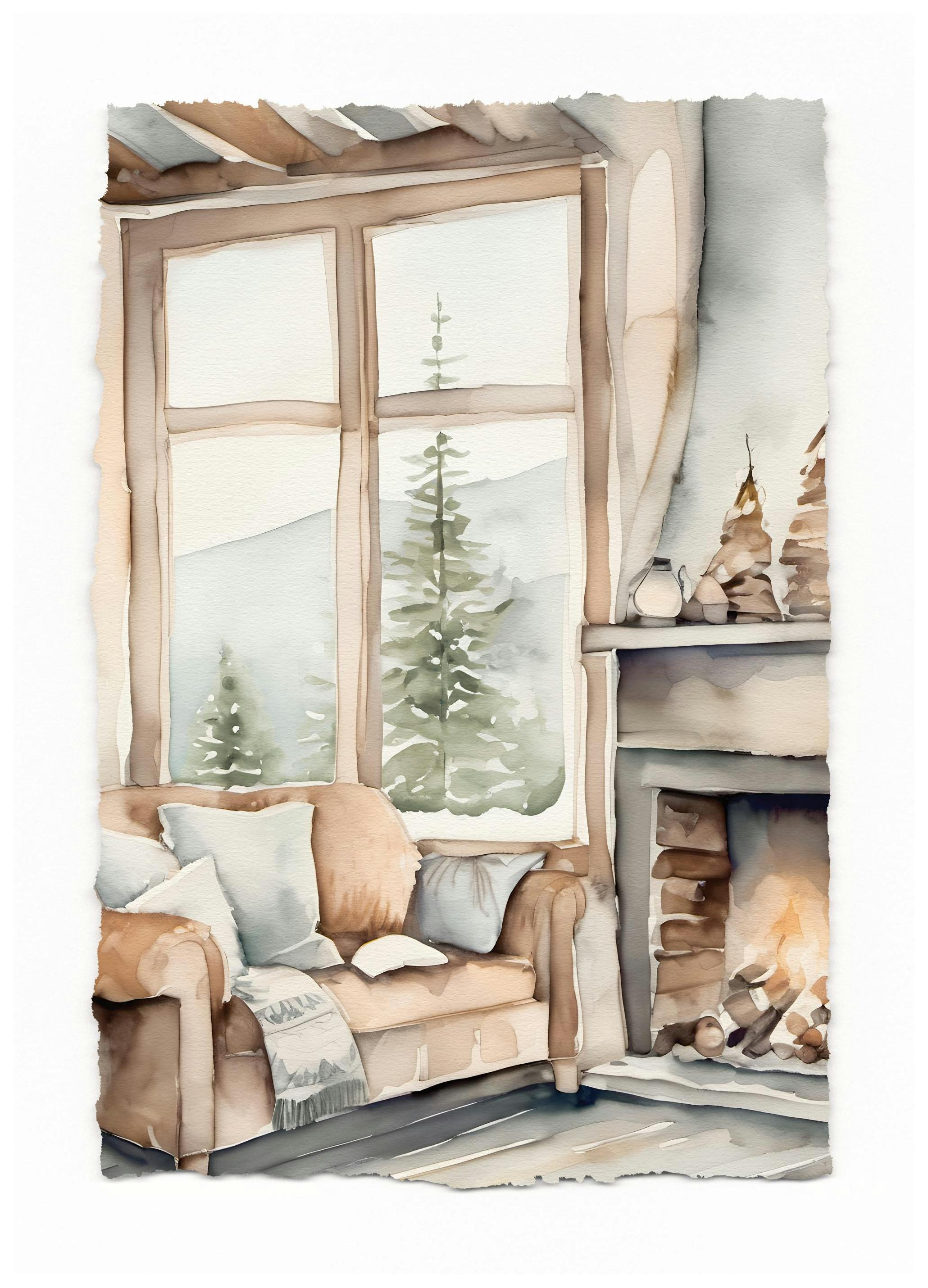 Gezellige Cabin Leven Poster (50x70 cm) - Poster Store