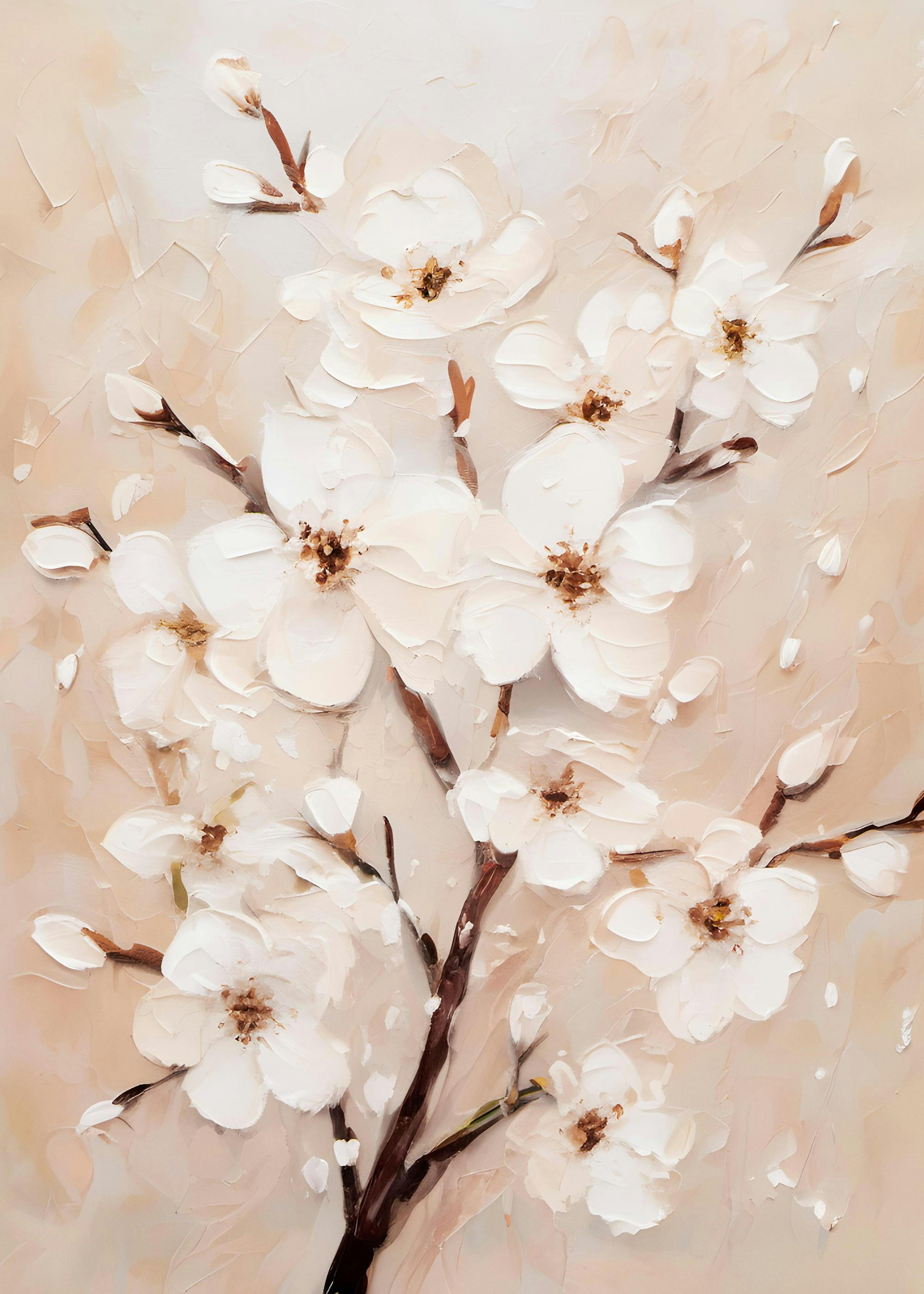 White Almond Blossom Poster 0