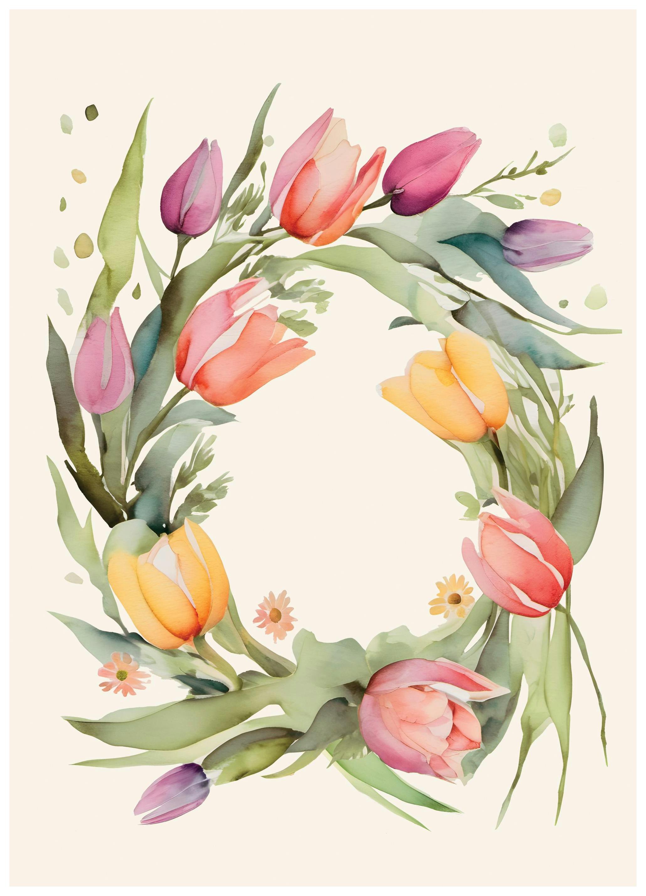 Tulipankrans Plakat (30x40 cm) - Poster Store