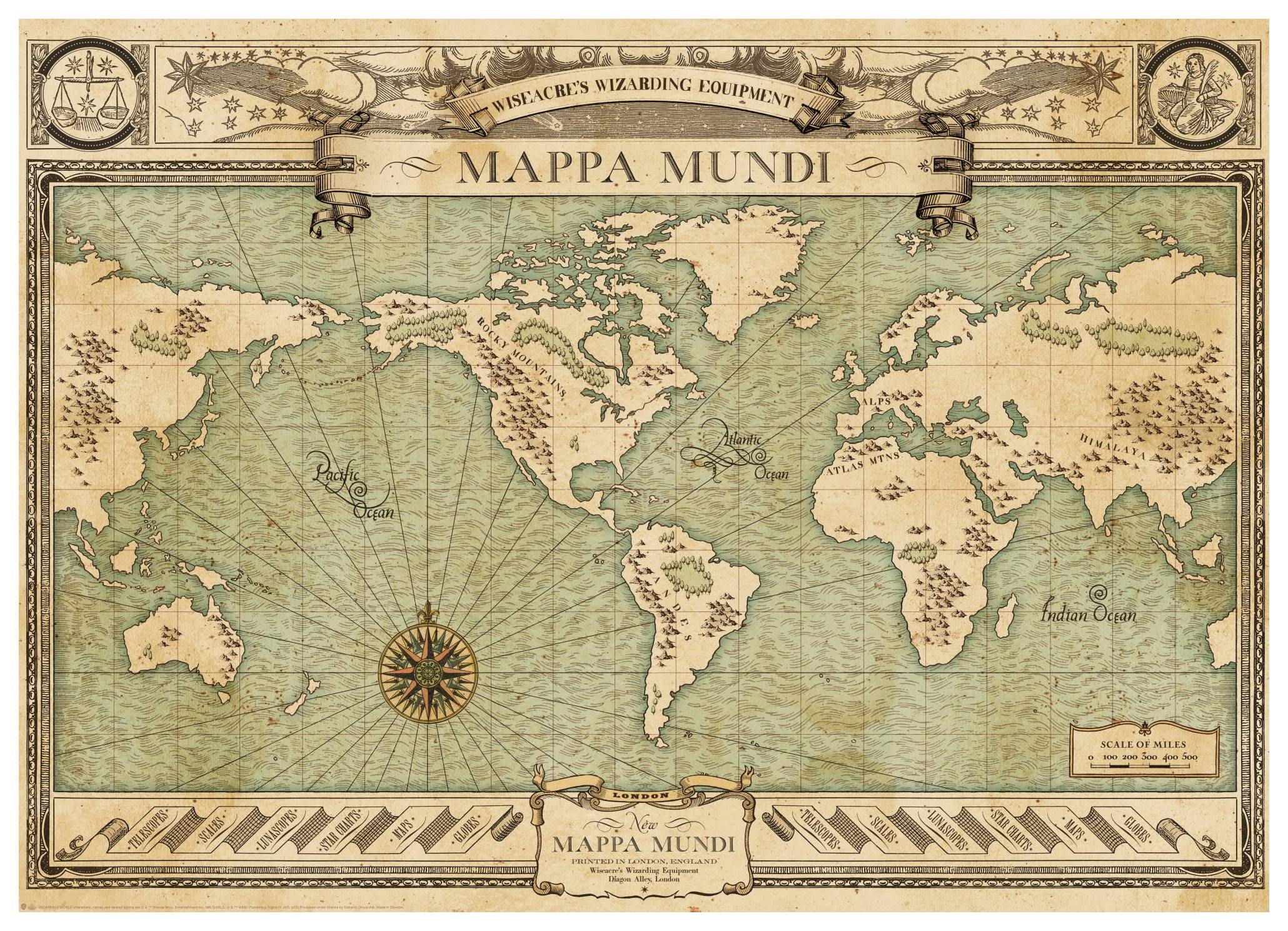 Fantastic Beasts™ - Mappa Mundi Poster (30x40 cm) - Poster Store