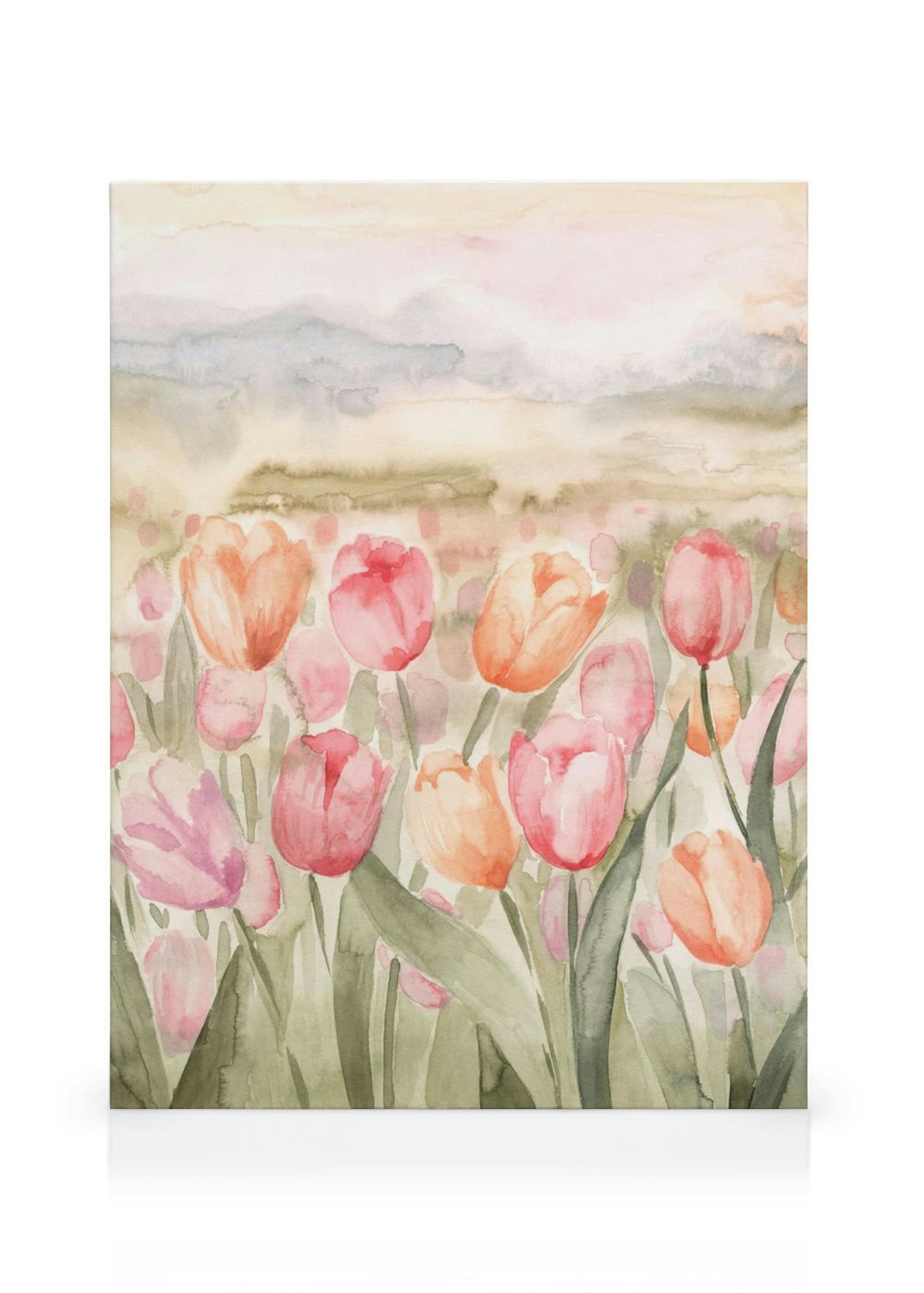 Watercolor Tulips Obraz na plátně thumbnail