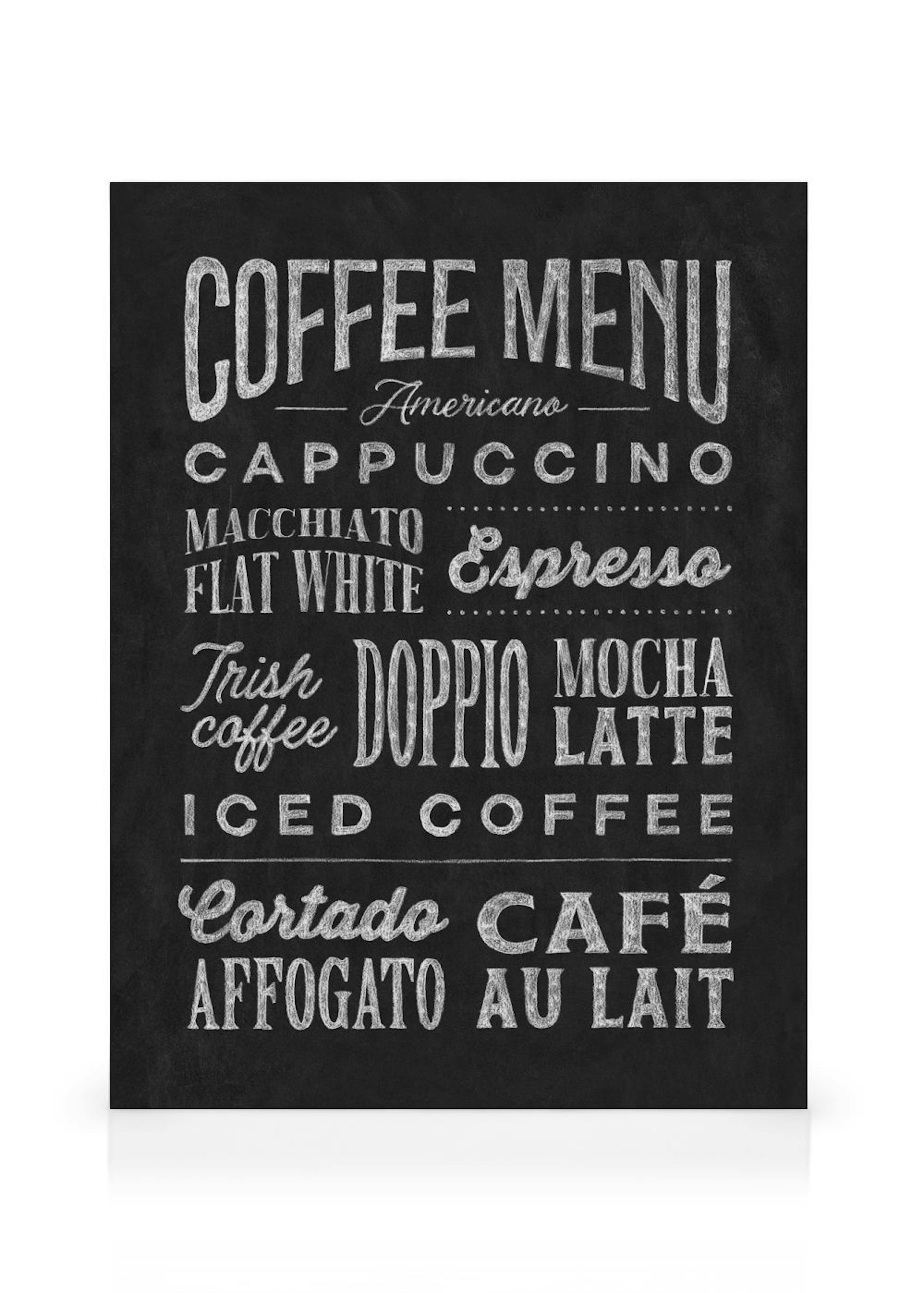 Coffee Menu Stampa su Tela thumbnail