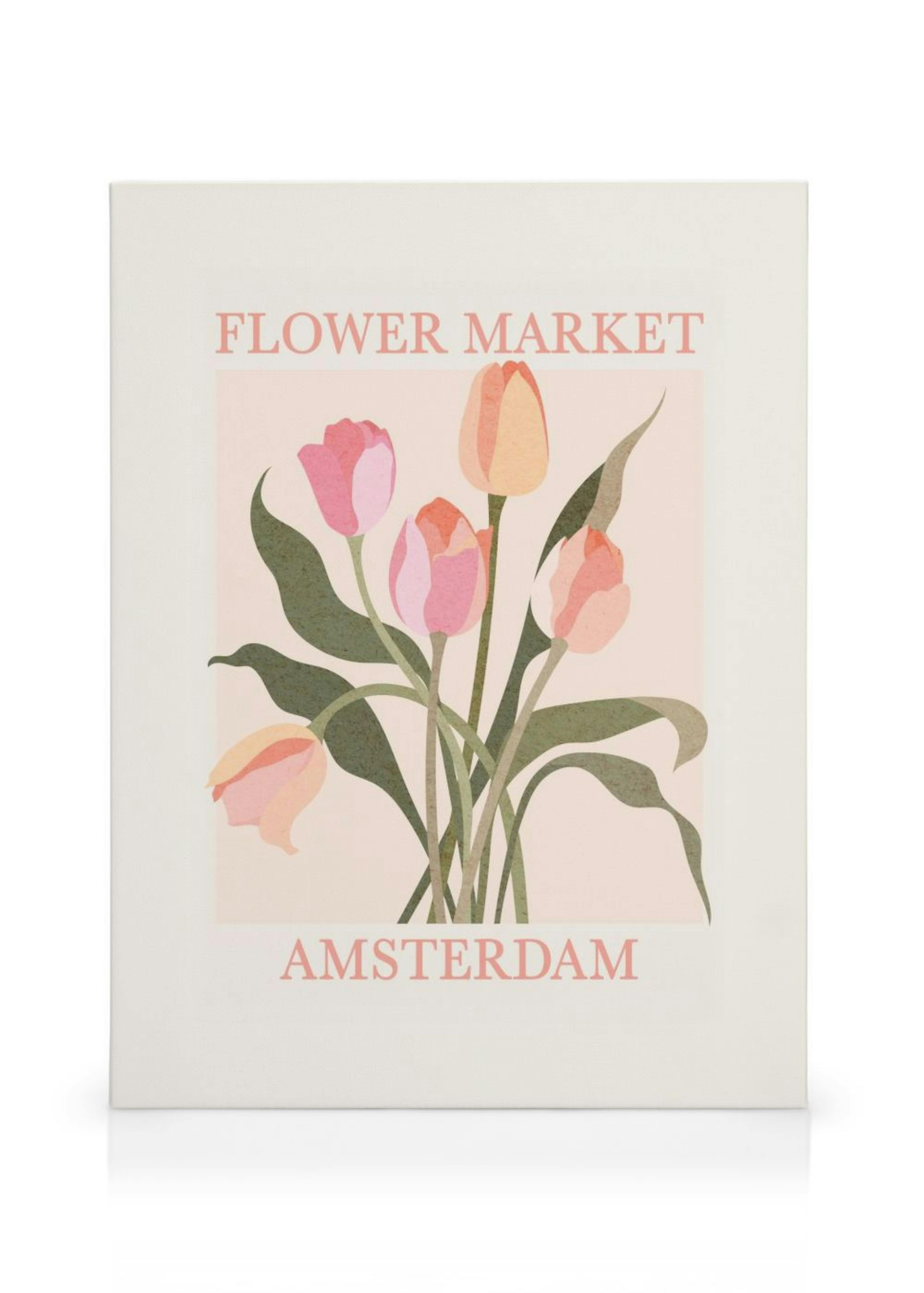 Amsterdam Flower Market Canvas Print thumbnail