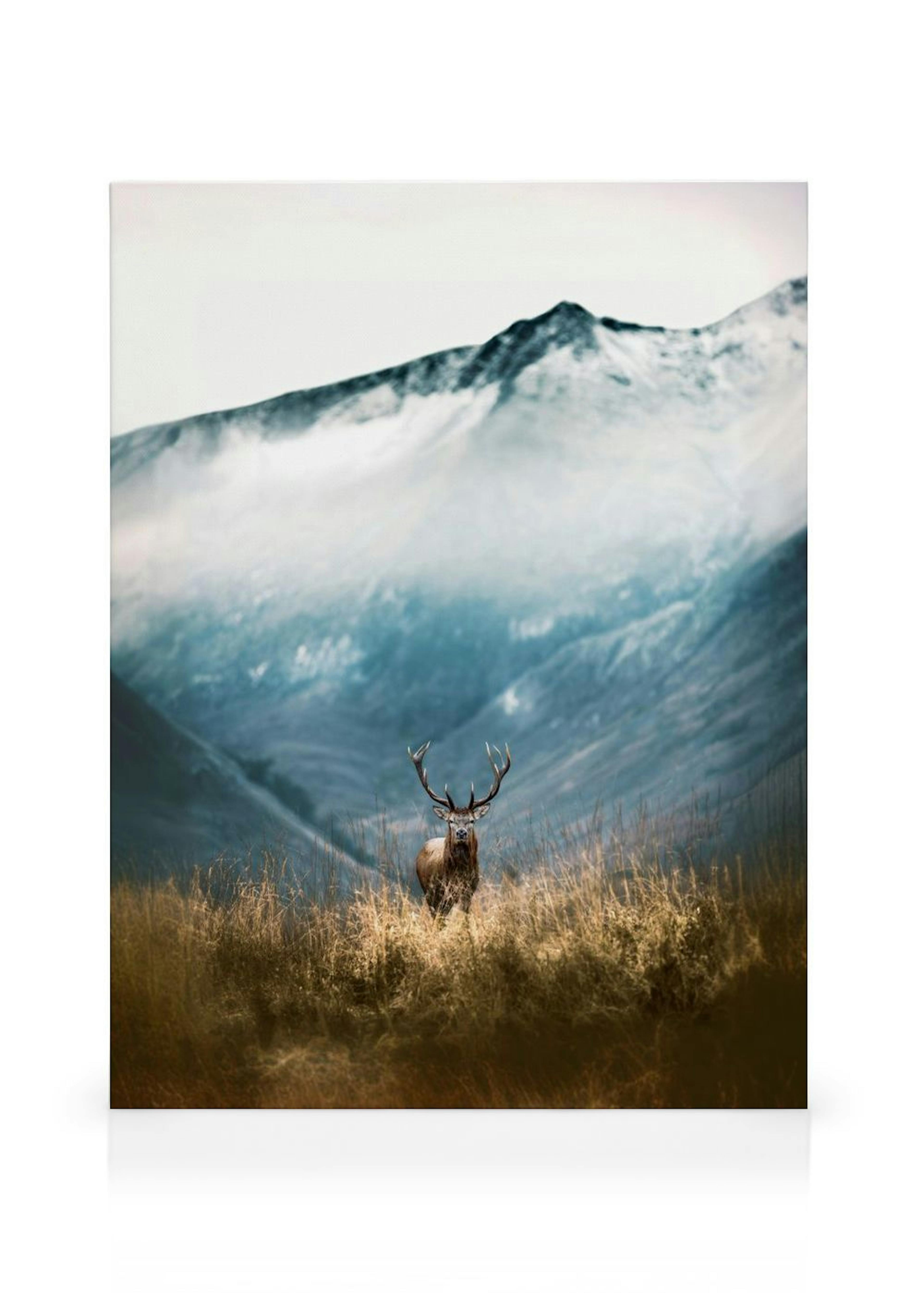 Berg Hirsch Leinwandbild thumbnail