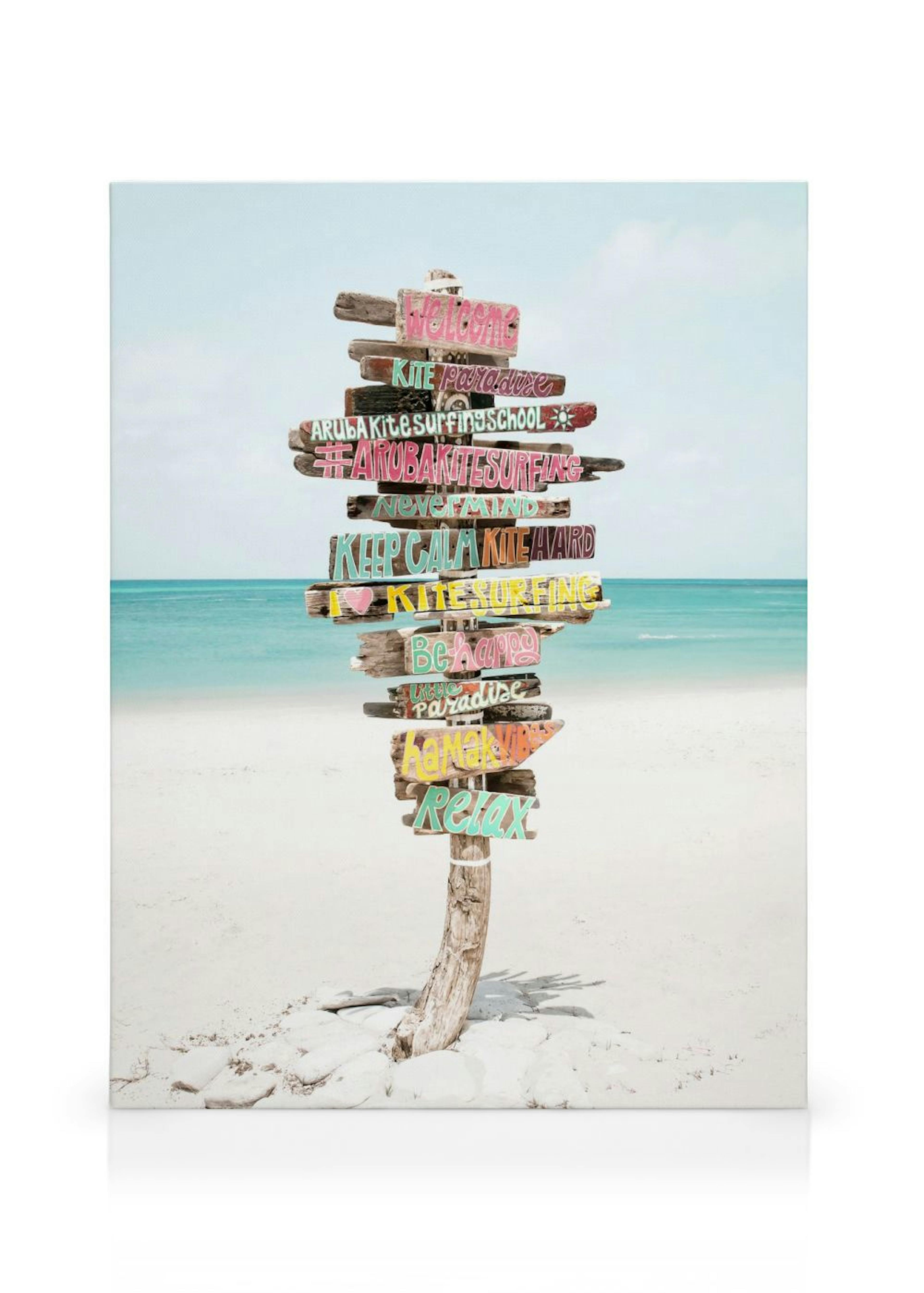 Panneaux sur la Plage Toile thumbnail