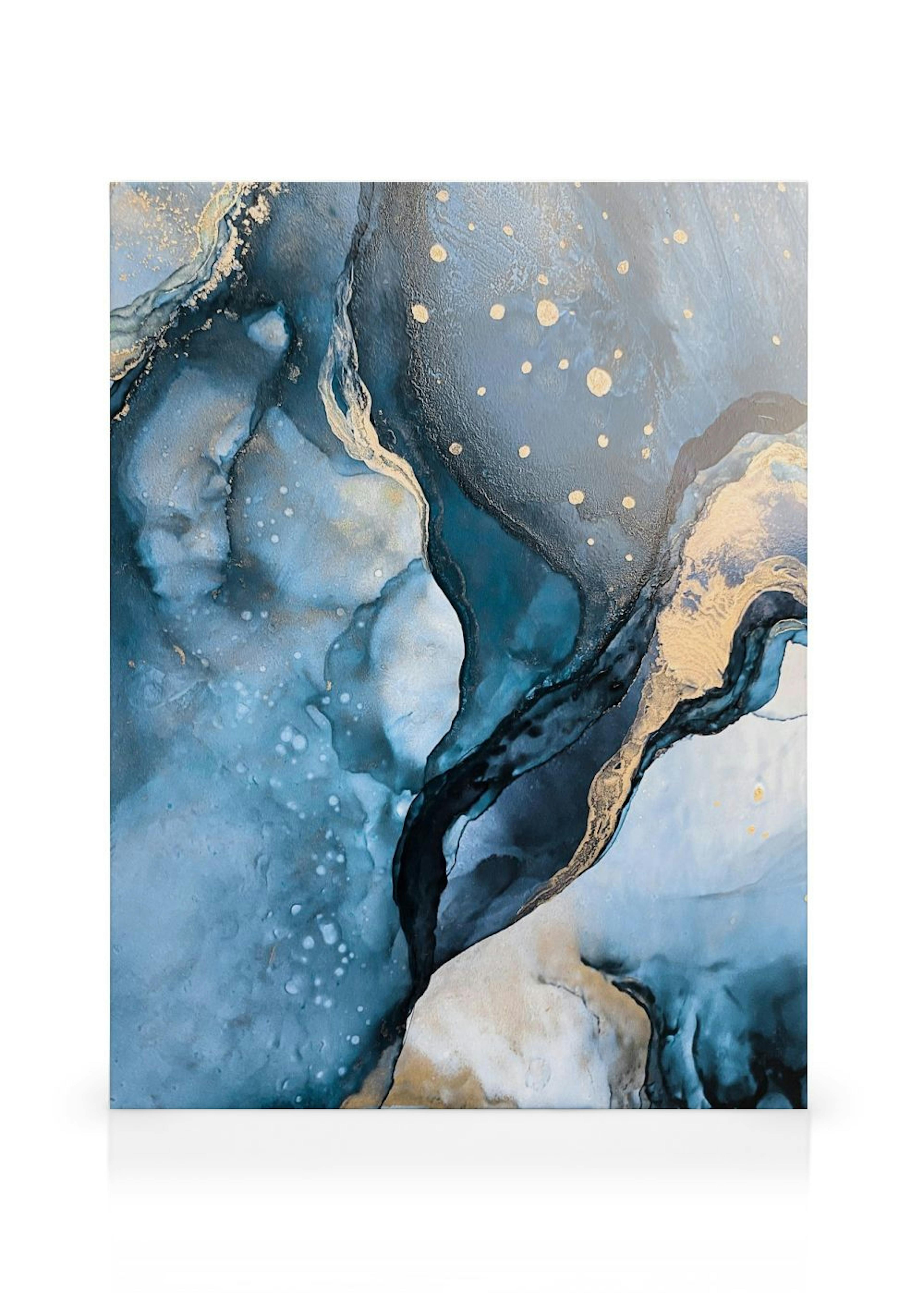 Abstract Blue Watercolour No1 Stampa su tela thumbnail