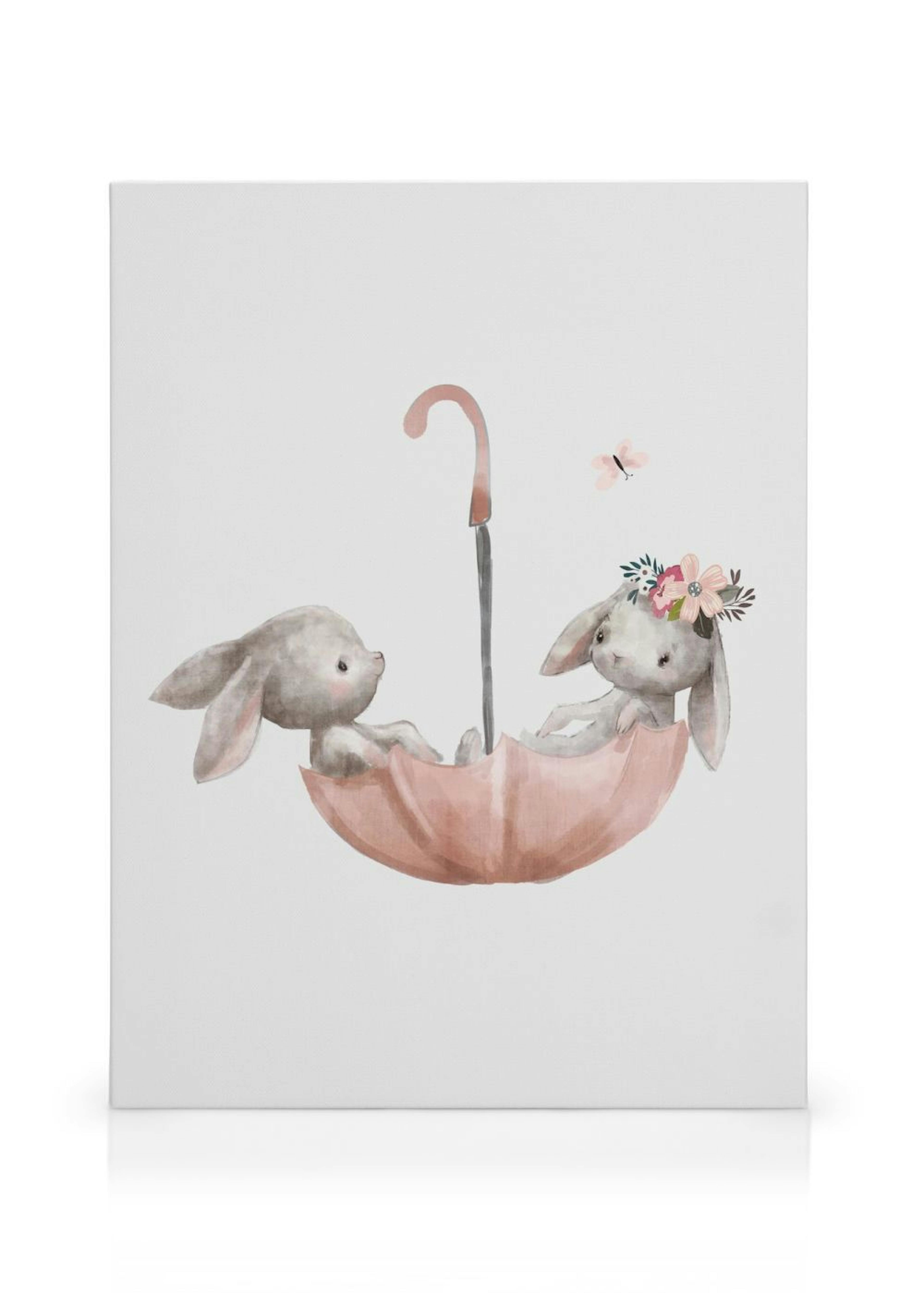 Bunnies Umbrella Canvas print thumbnail