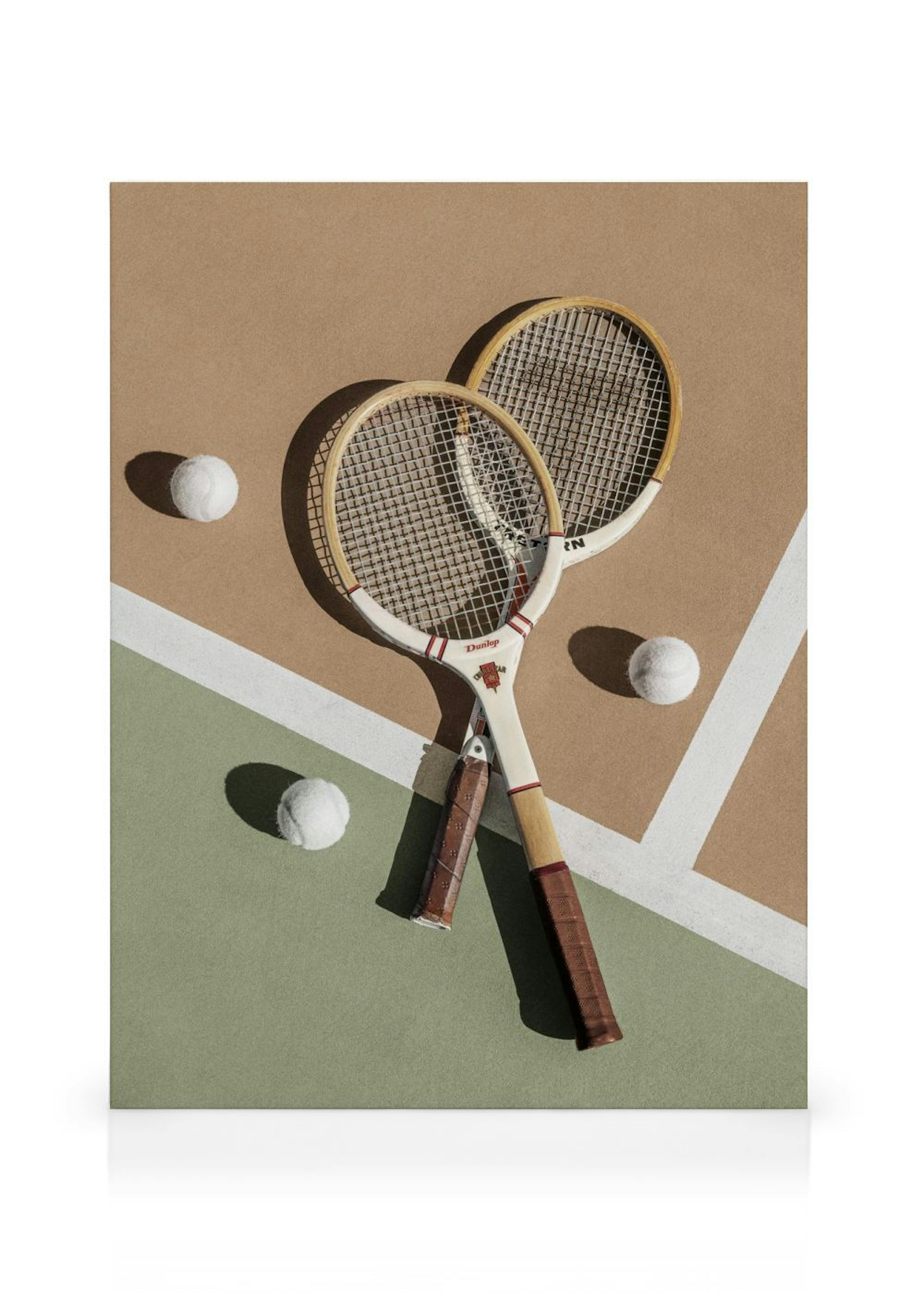 Racket Duo – Vintage Tennis Lerretsbilde thumbnail