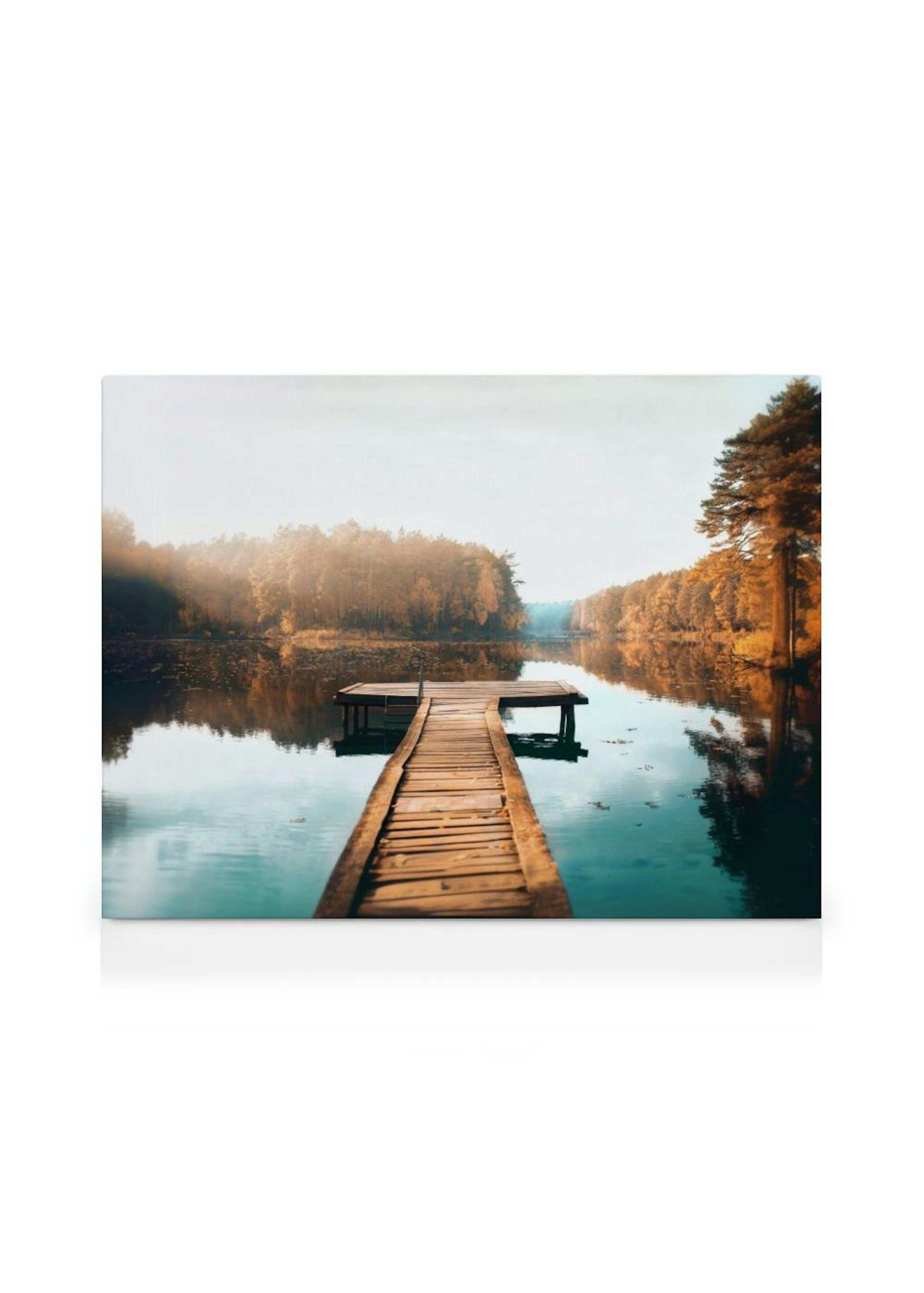Jetty by Autumn Lake Canvas Print thumbnail