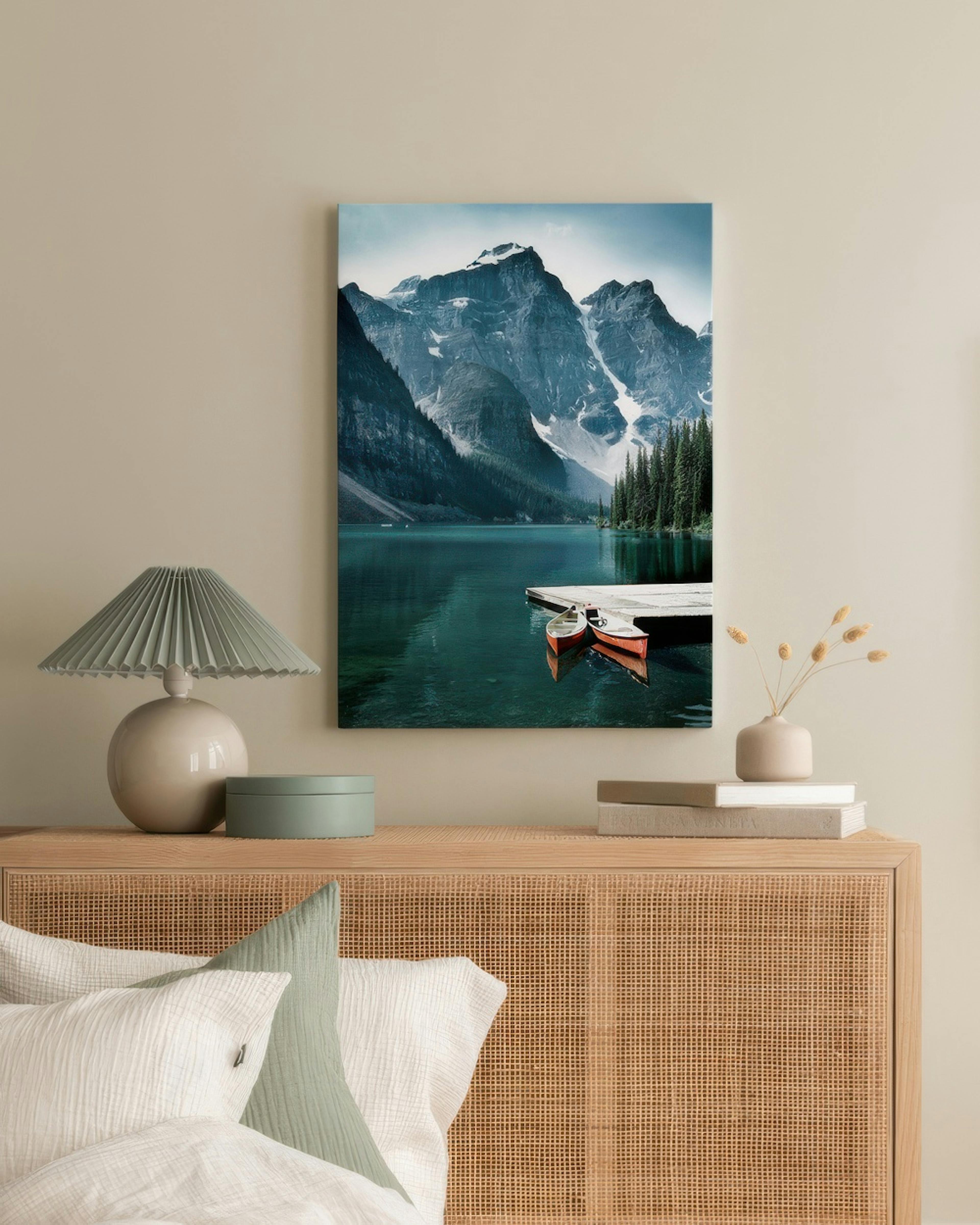 Canoes in the Lake Canvas print thumbnail