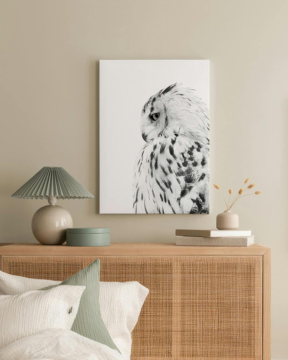 Canvas Prints - Owl Canvas print (50x70 cm - Black Frame) - Poster Store
