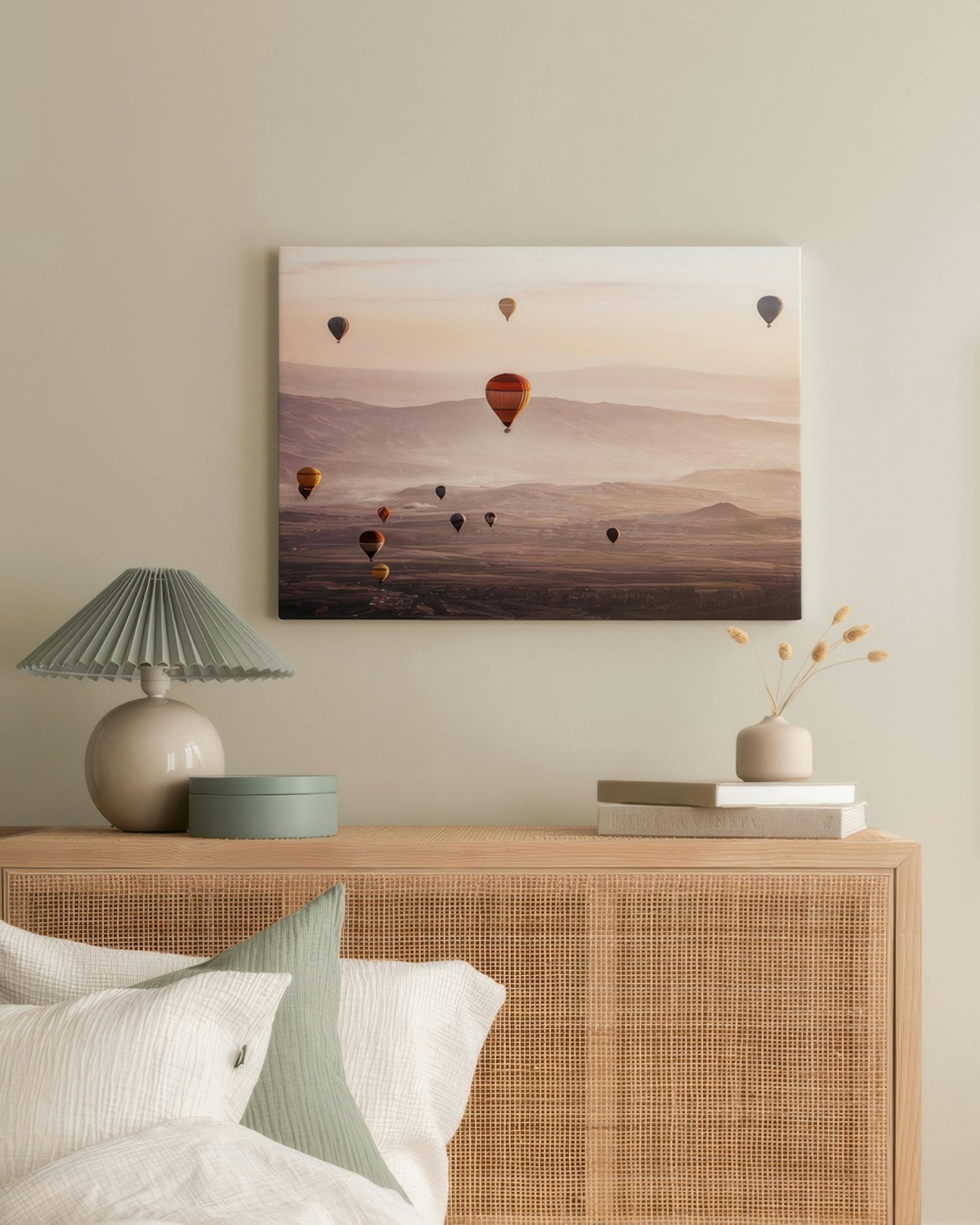 Montgolfières au Soleil levant Toile thumbnail
