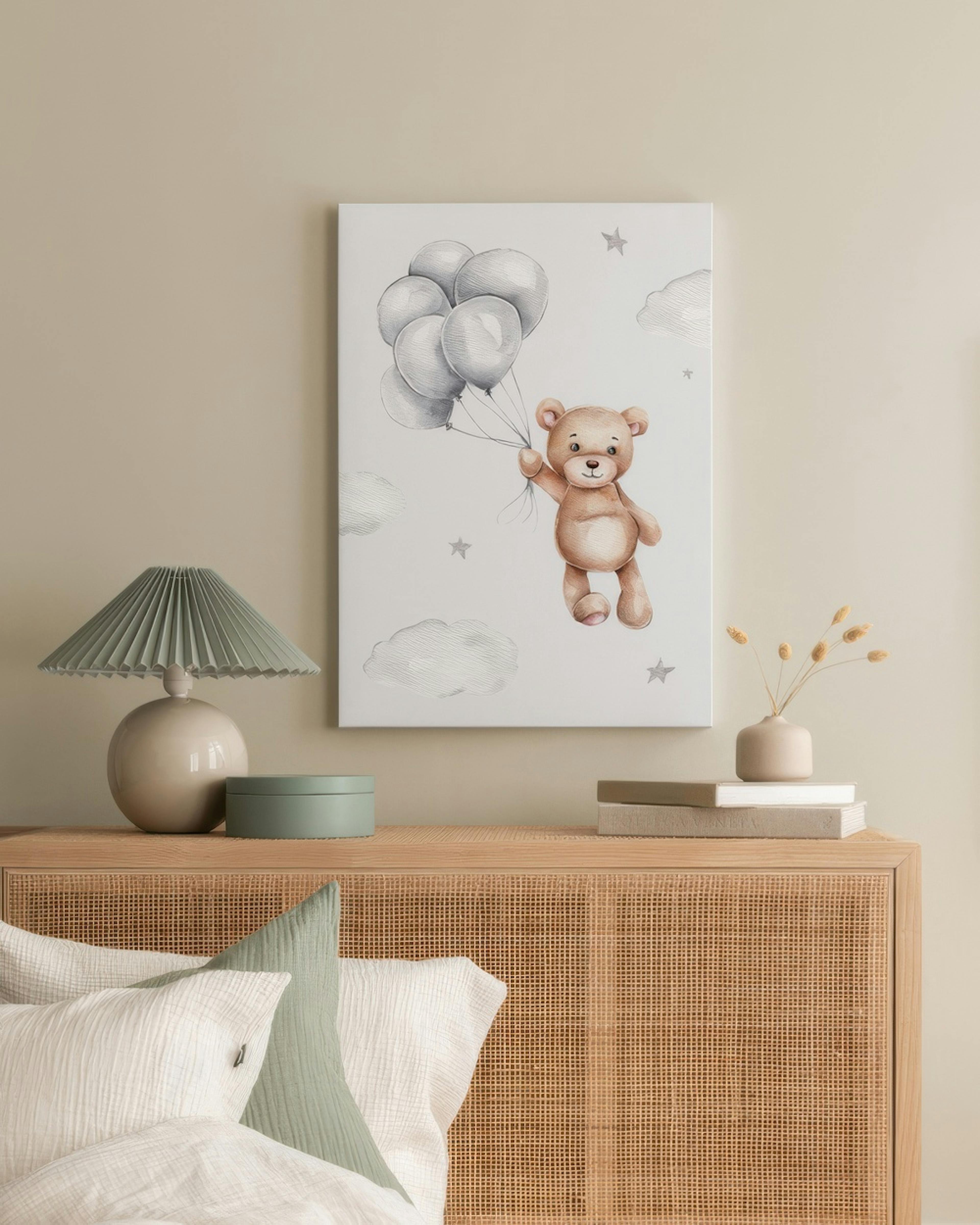 Nounours avec des Ballons Toile thumbnail
